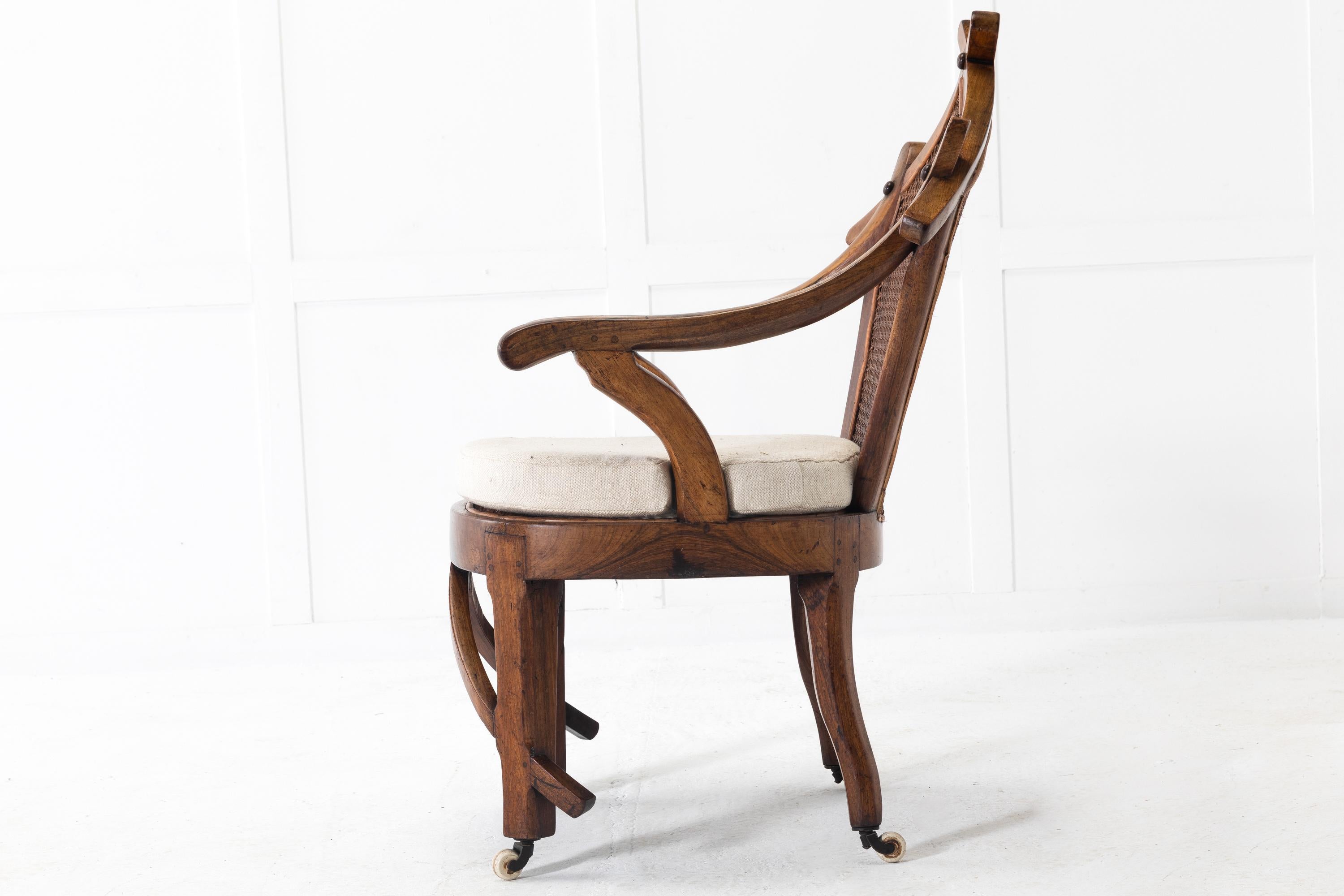 19th Century Walnut and Cane Chair 3