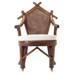 19th Century Walnut and Cane Chair