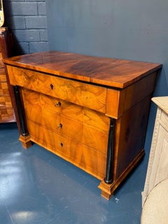 19th Century Walnut and Ebony Biedermeier Commode
