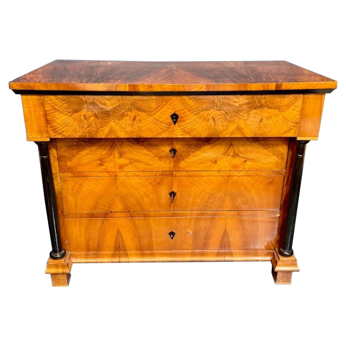 19th Century Walnut and Ebony Biedermeier Commode