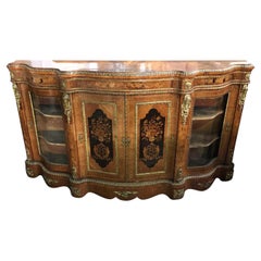 19th Century Walnut and Floral Marquetry Credenza