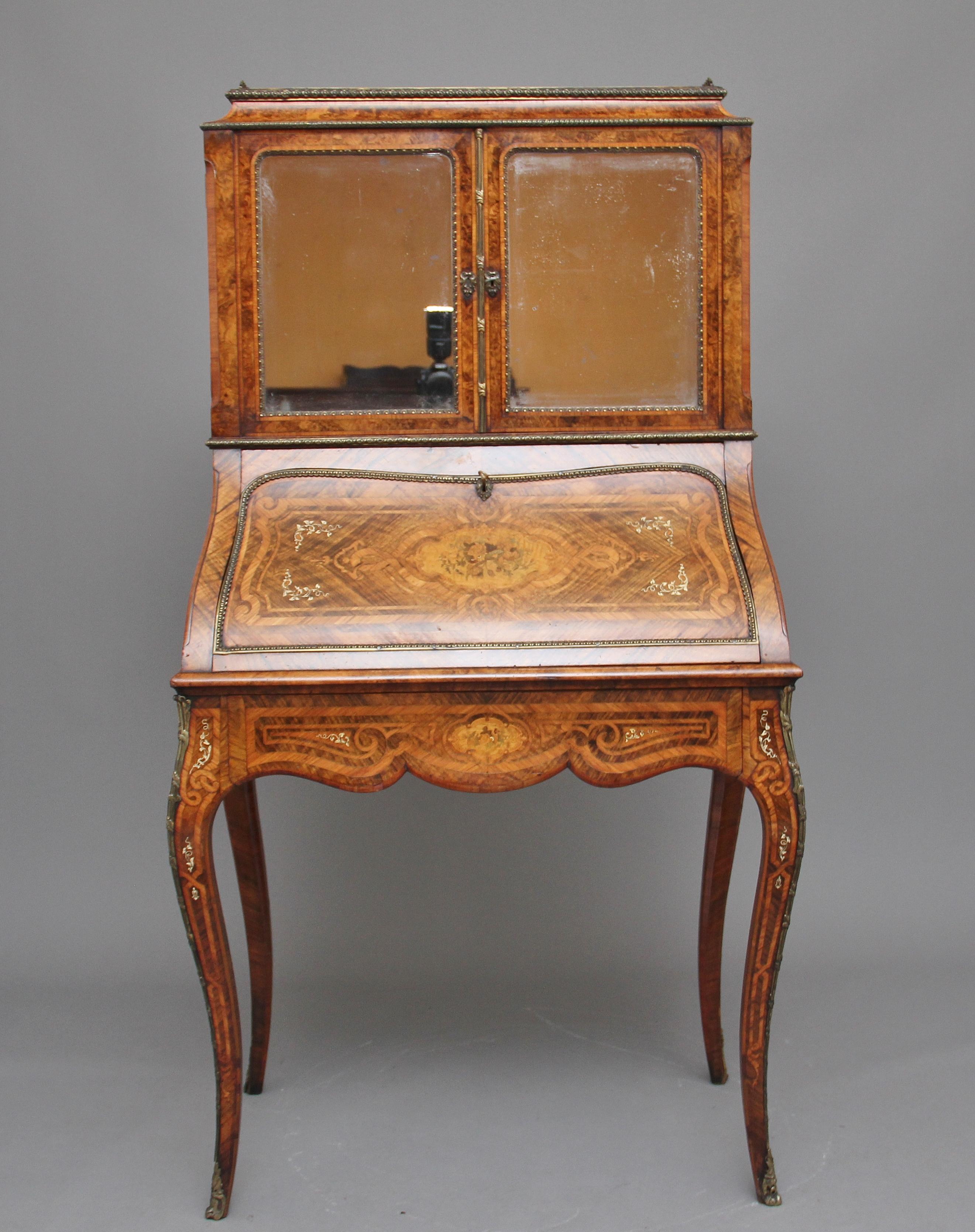 19th Century Walnut and Kingwood Bureau De Dame For Sale 4