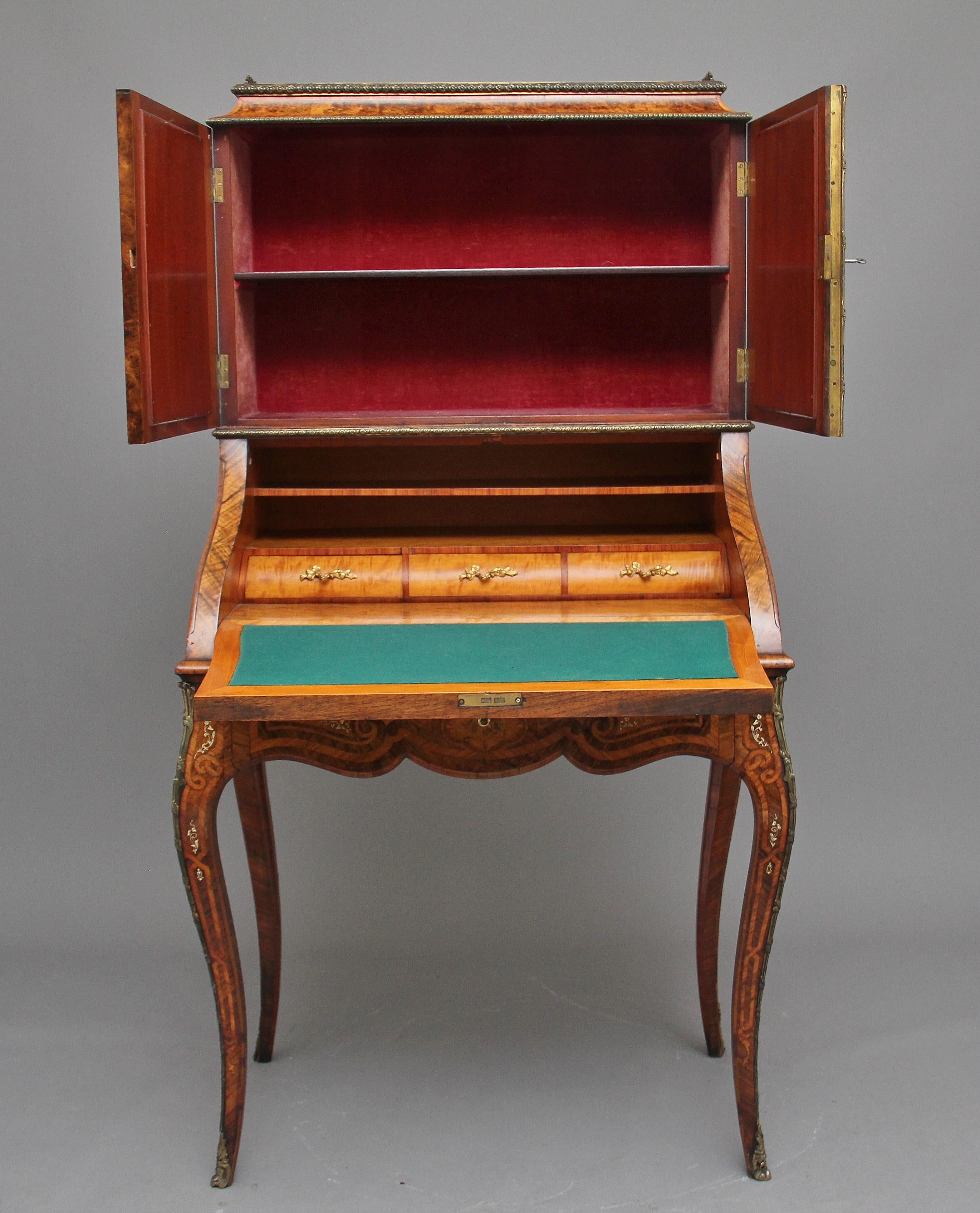 19th Century Walnut and Kingwood Bureau De Dame For Sale 6