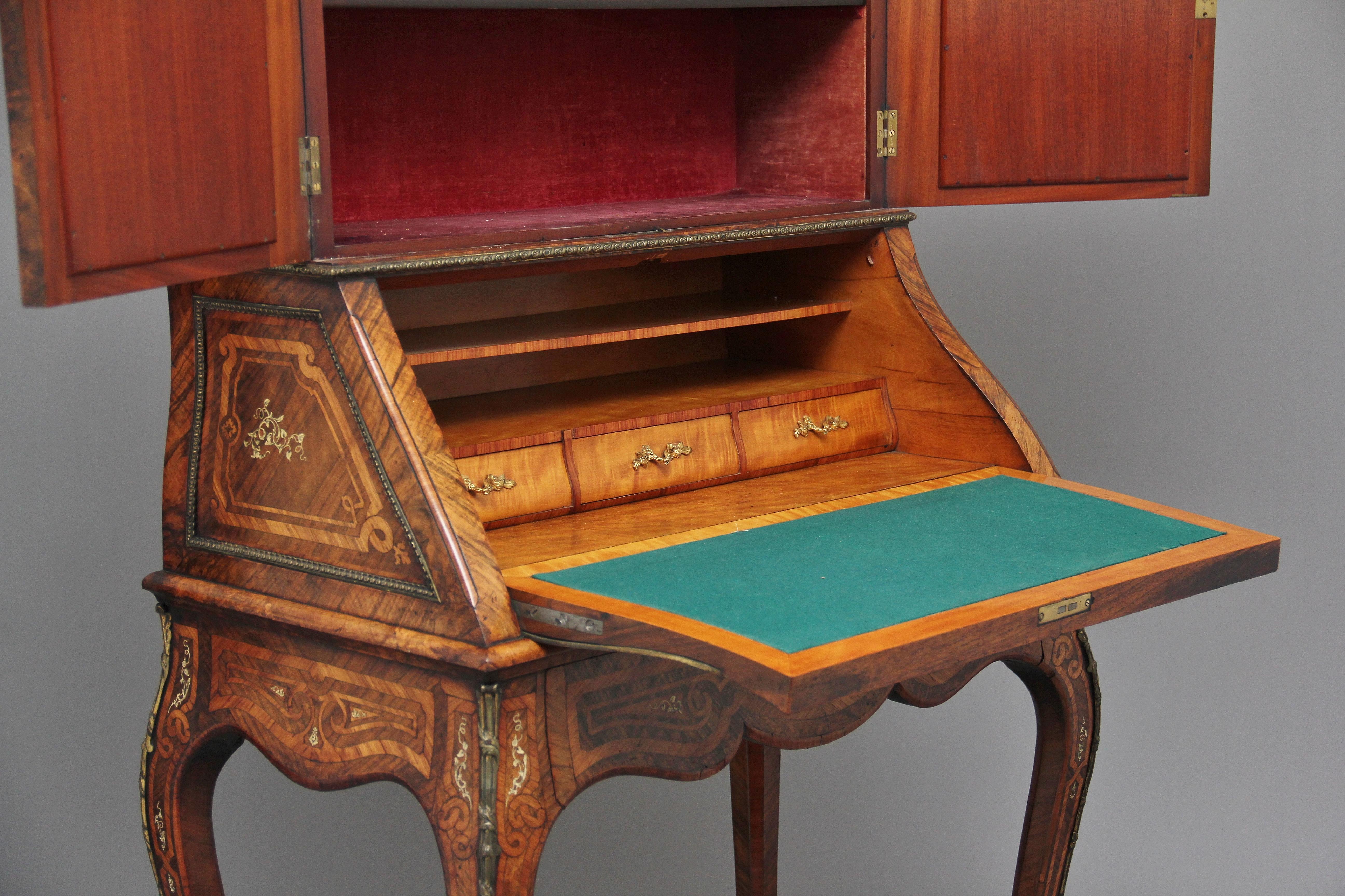 19th Century Walnut and Kingwood Bureau De Dame For Sale 9