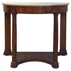 19th Century Walnut and Marble Console Table