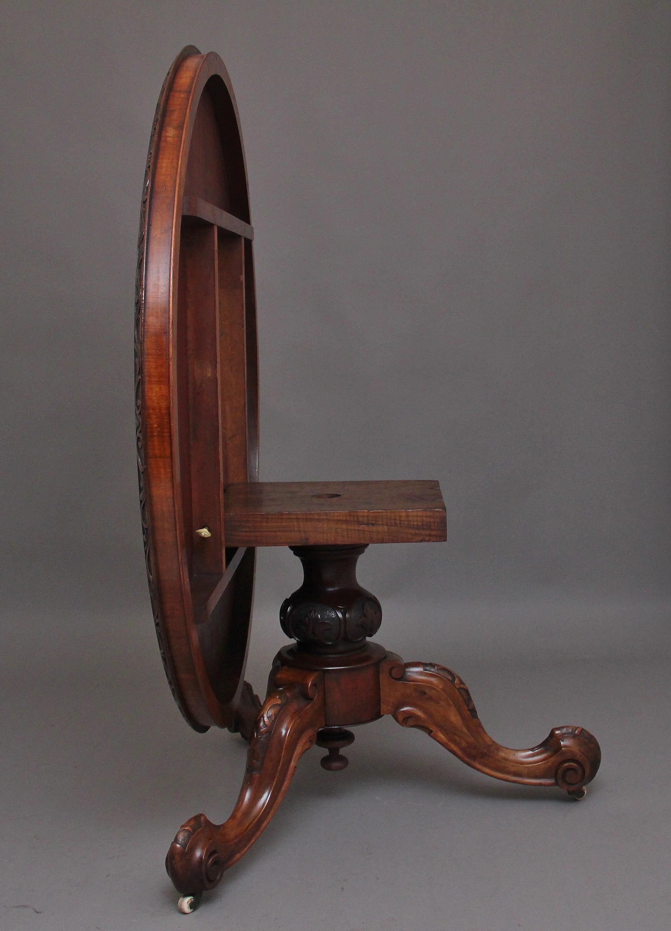 British 19th Century Walnut and Marquetry Centre Table For Sale