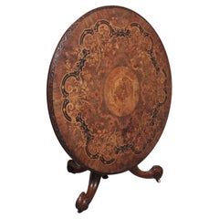 19th Century Walnut and Marquetry Centre Table