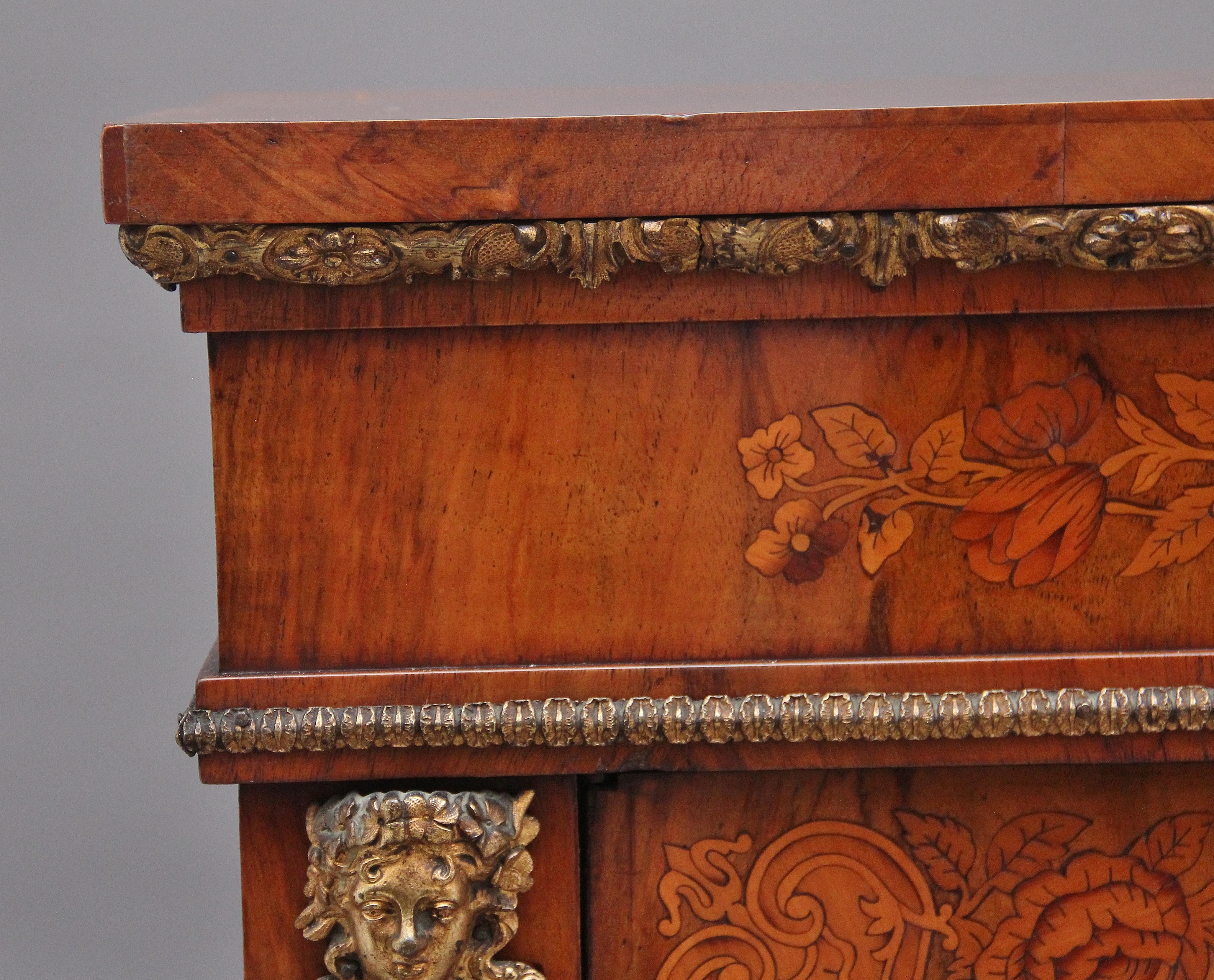 19th Century Walnut and Marquetry Pier Cabinet For Sale 4