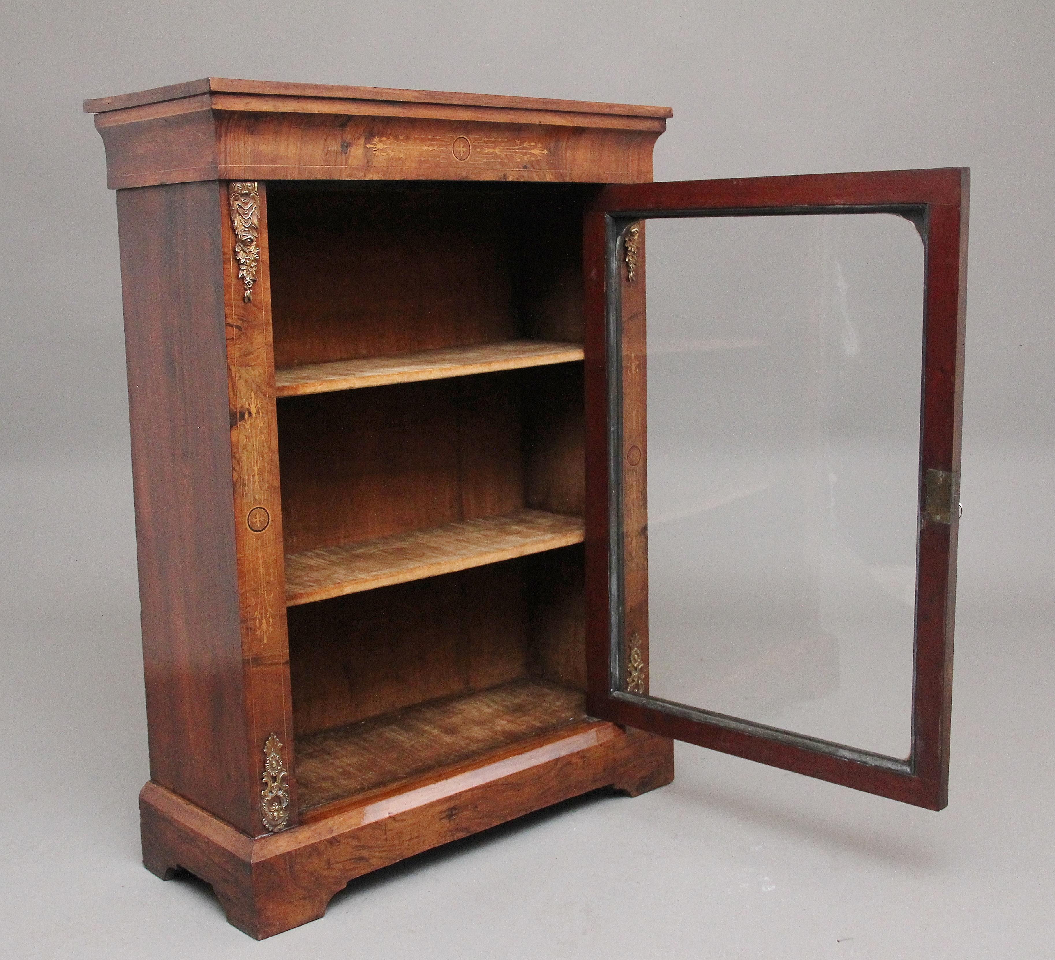 Victorian 19th Century walnut and marquetry pier cabinet For Sale