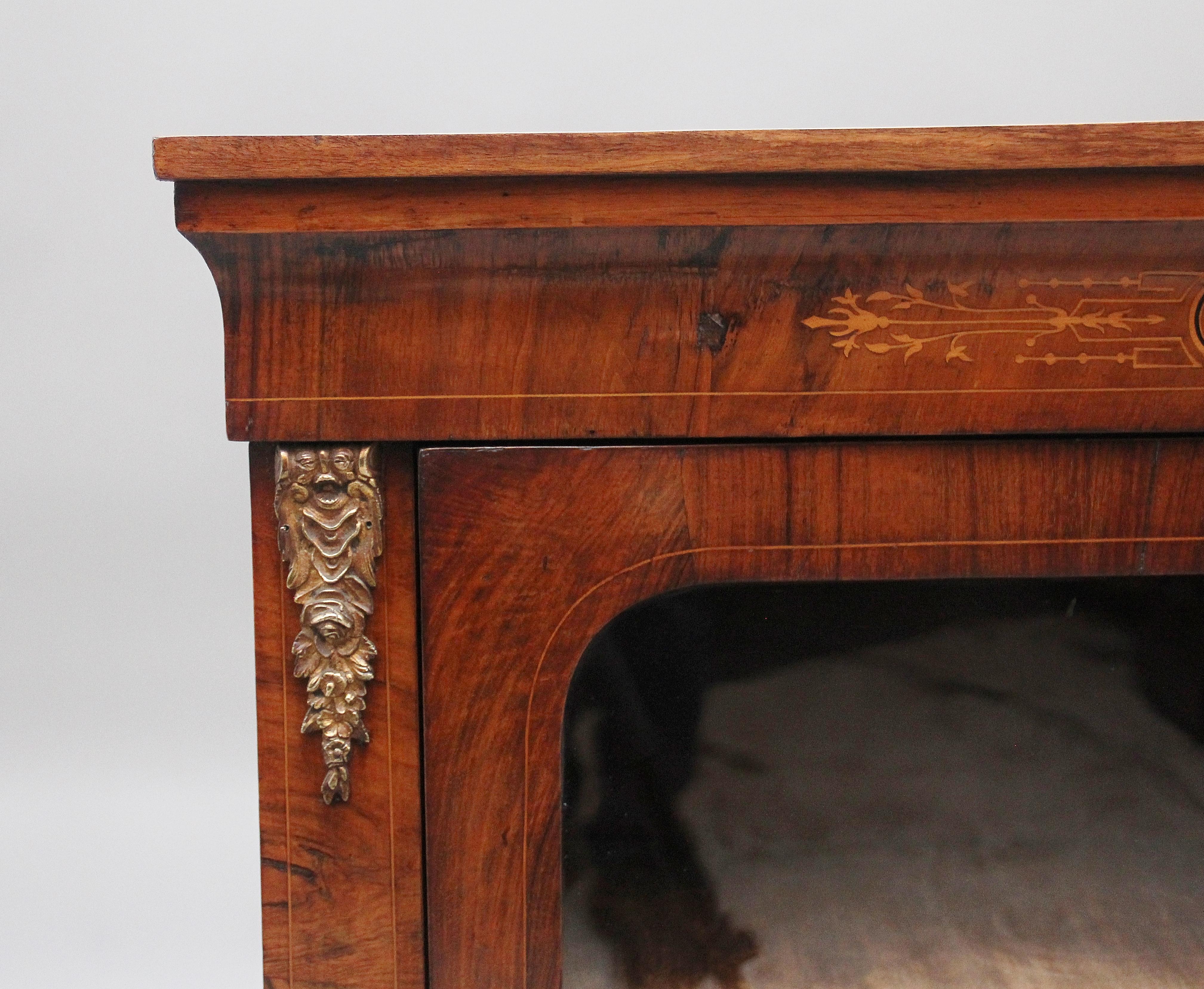 19th Century walnut and marquetry pier cabinet For Sale 1