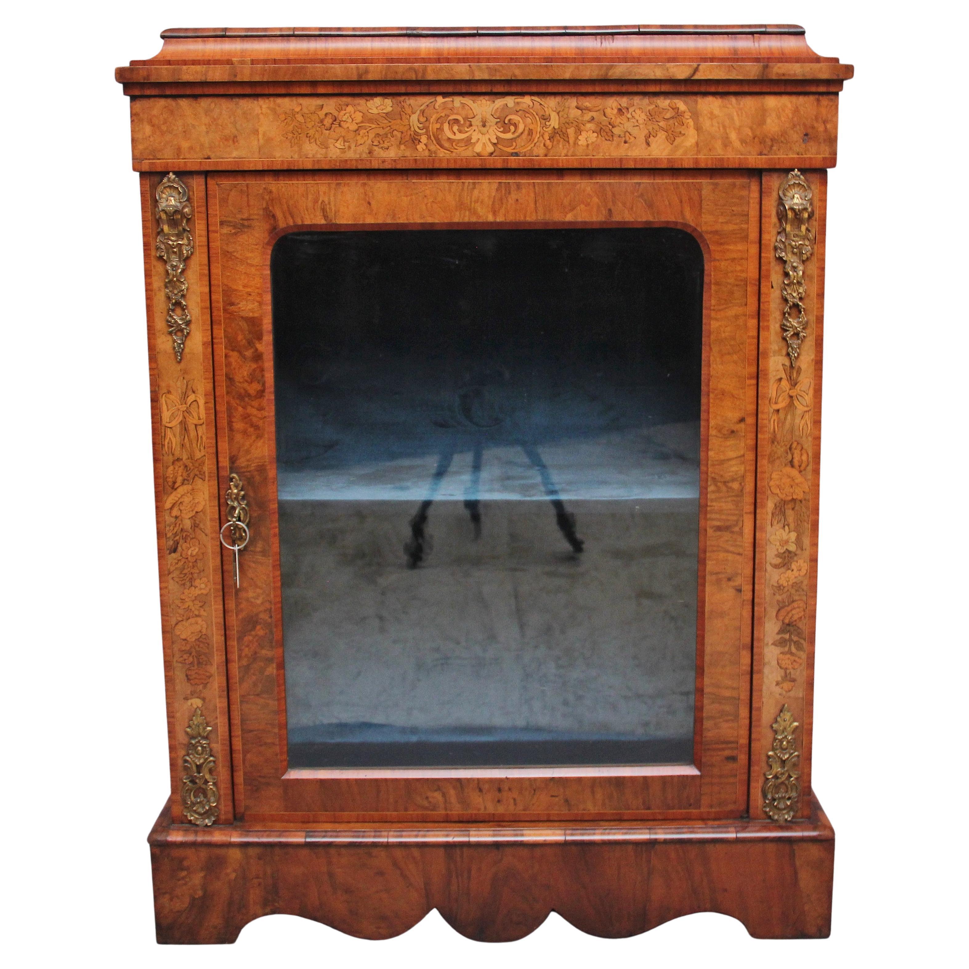 19th Century Walnut and Marquetry Pier Cabinet