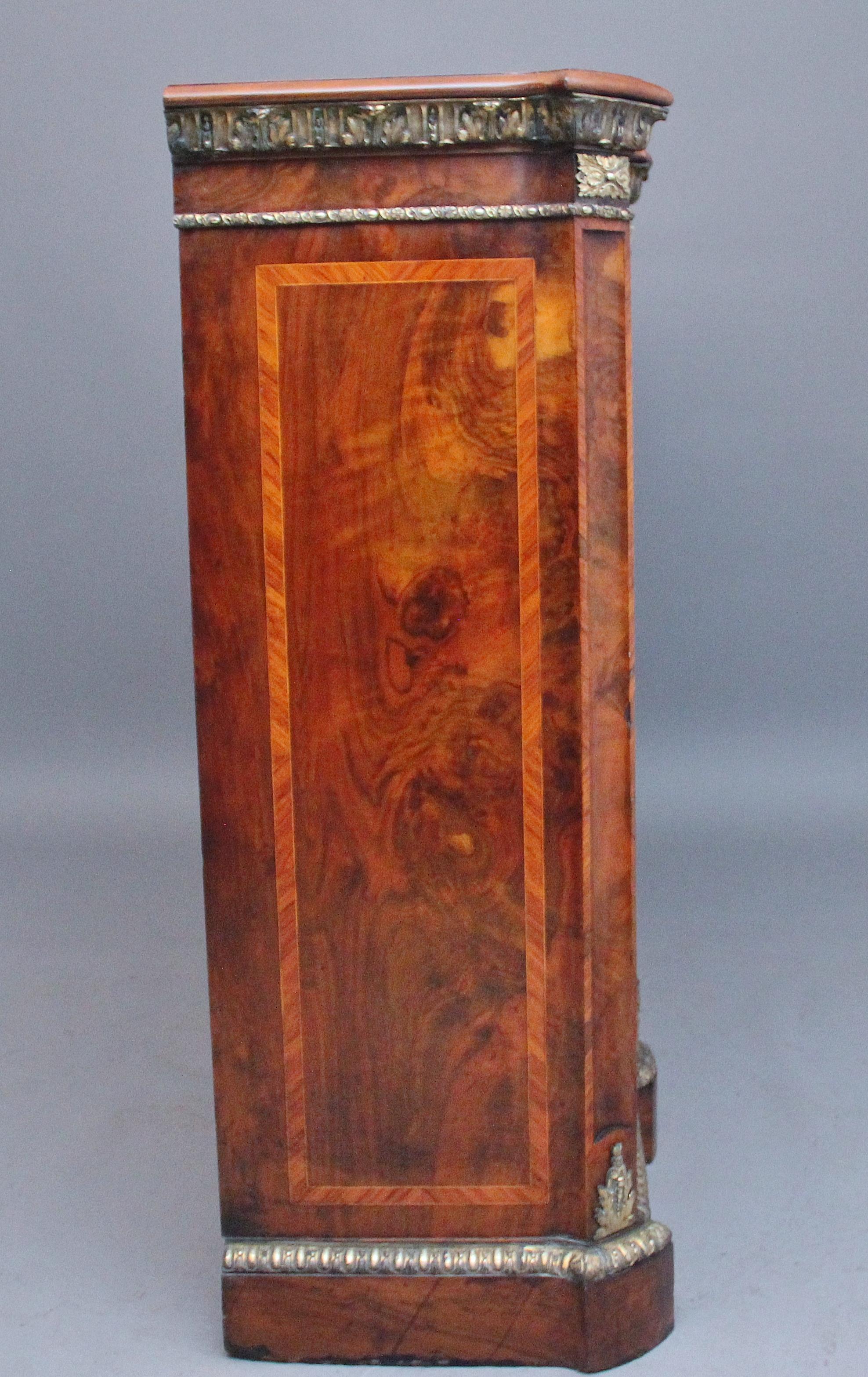 19th Century walnut and ormolu open bookcase by Johnstone and Jeanes For Sale 3