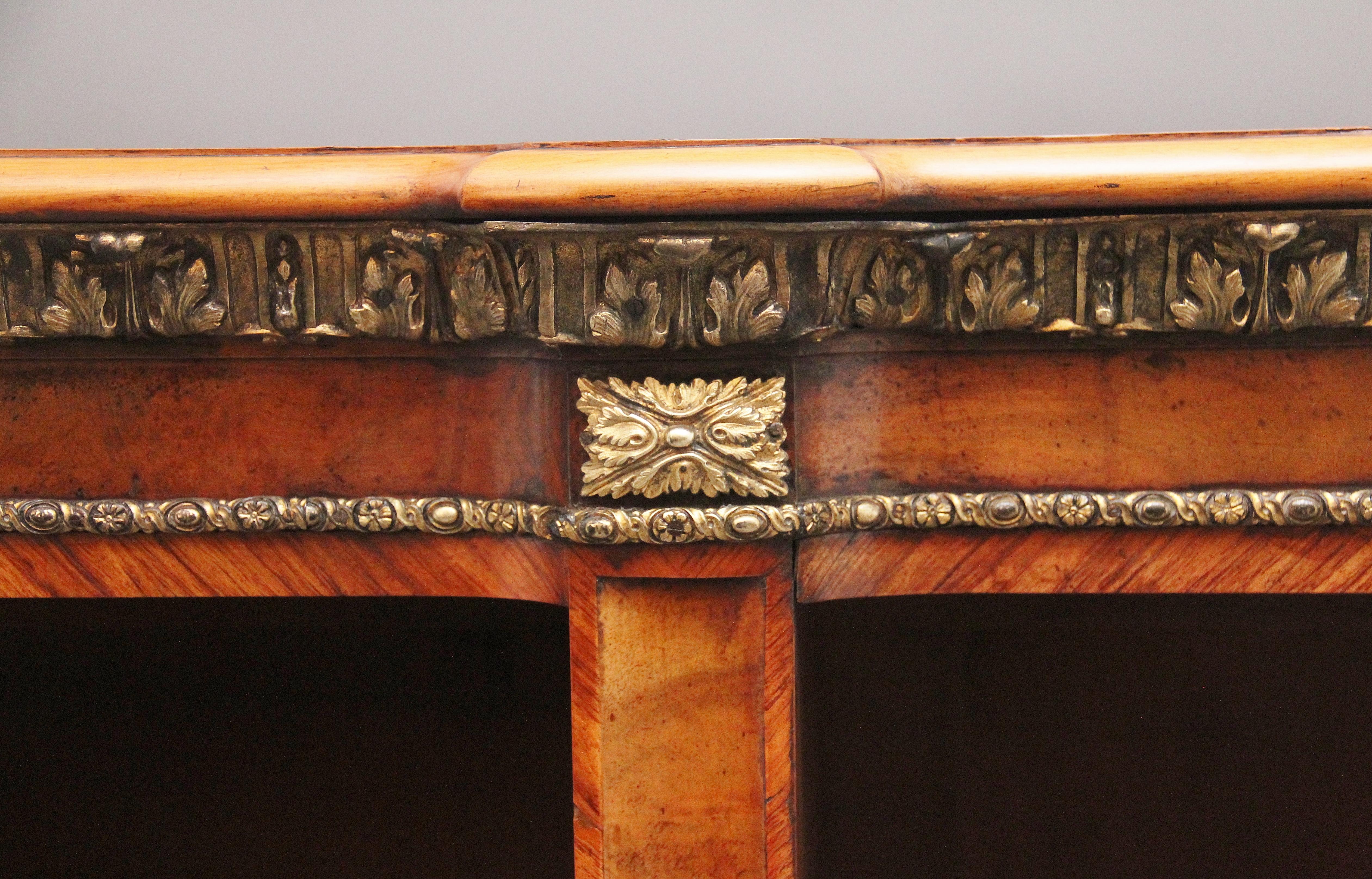 Mid-19th Century 19th Century walnut and ormolu open bookcase by Johnstone and Jeanes For Sale