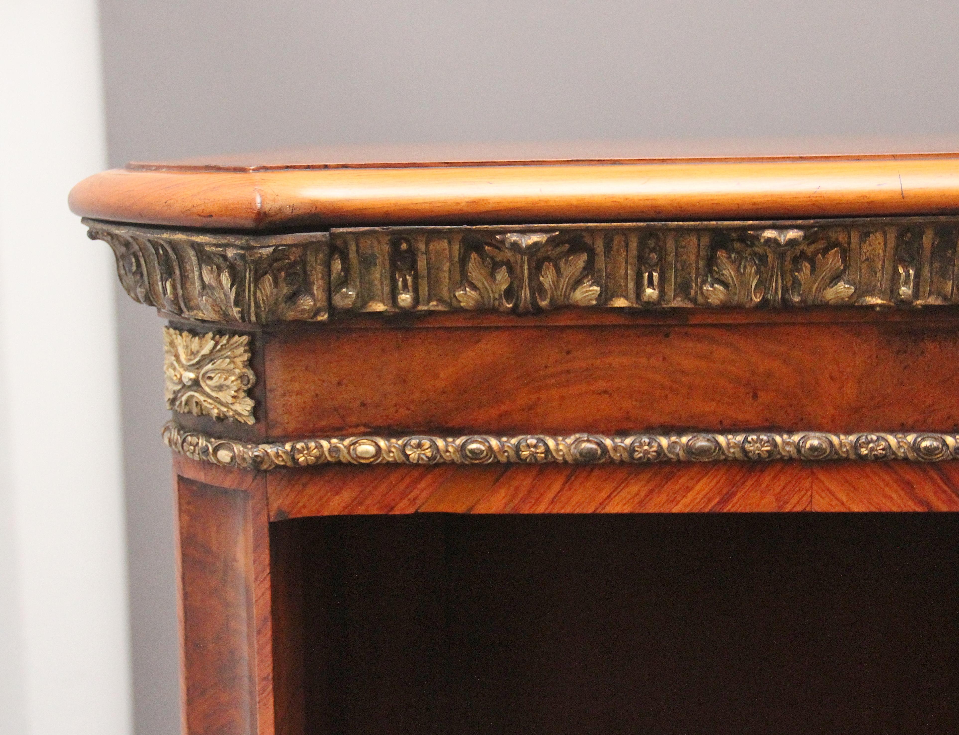 Walnut 19th Century walnut and ormolu open bookcase by Johnstone and Jeanes For Sale