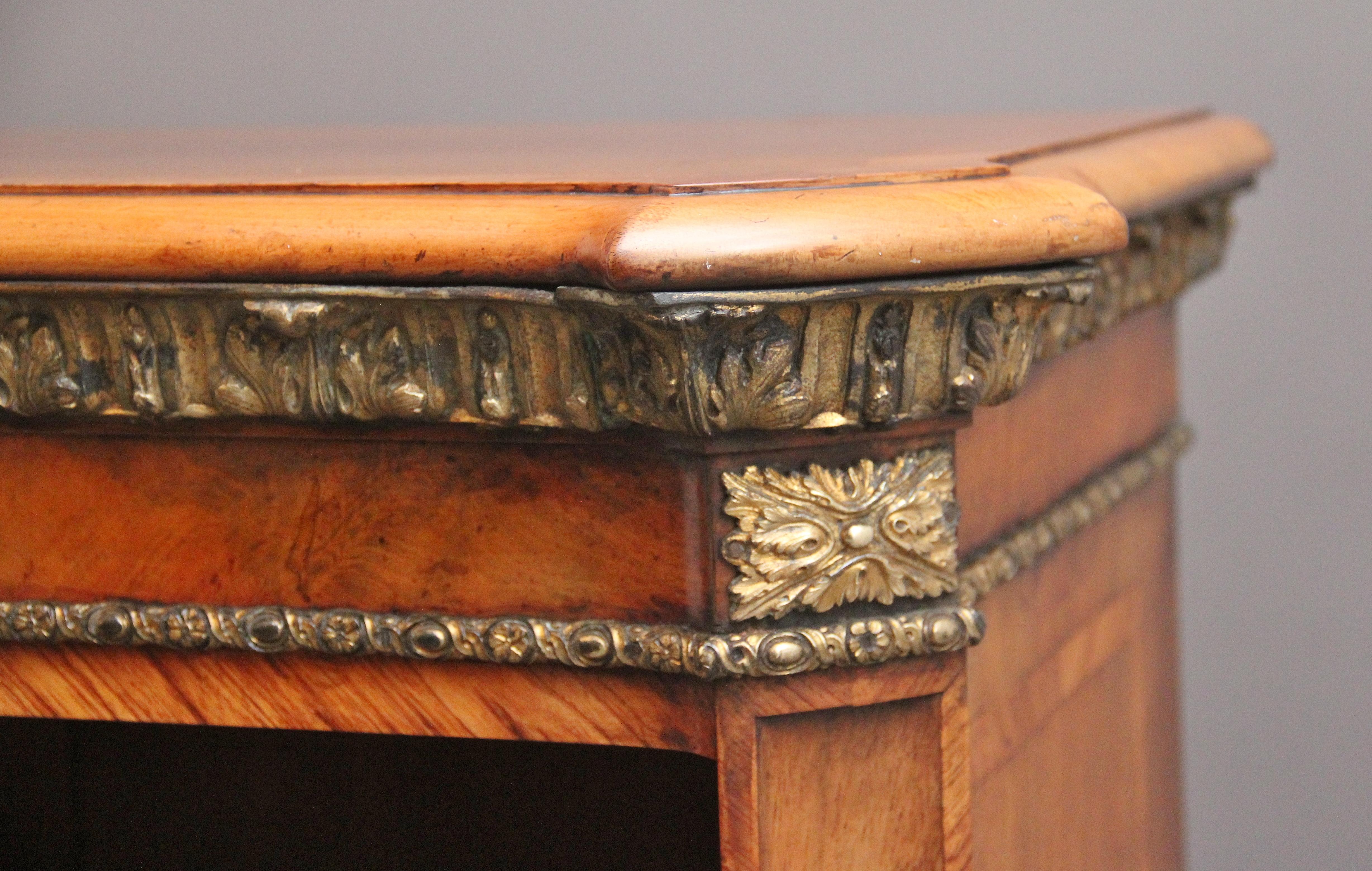 19th Century walnut and ormolu open bookcase by Johnstone and Jeanes For Sale 1