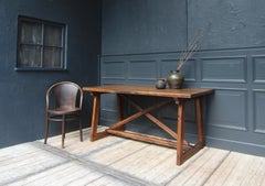 19th Century Walnut and Pine Spanish Trestle Table