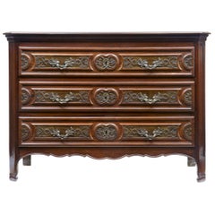 19th Century Walnut and Rosewood French Provincial Commode