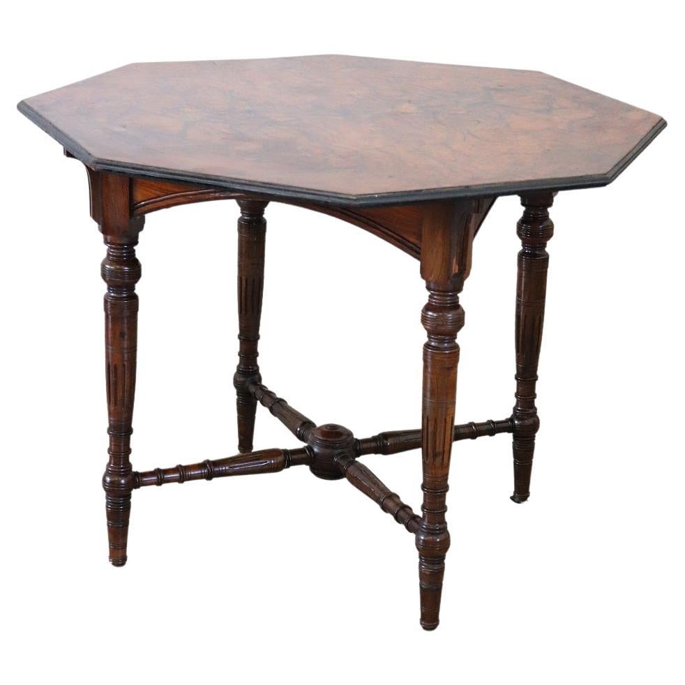 19th Century Walnut Antique Octagonal Coffee Table