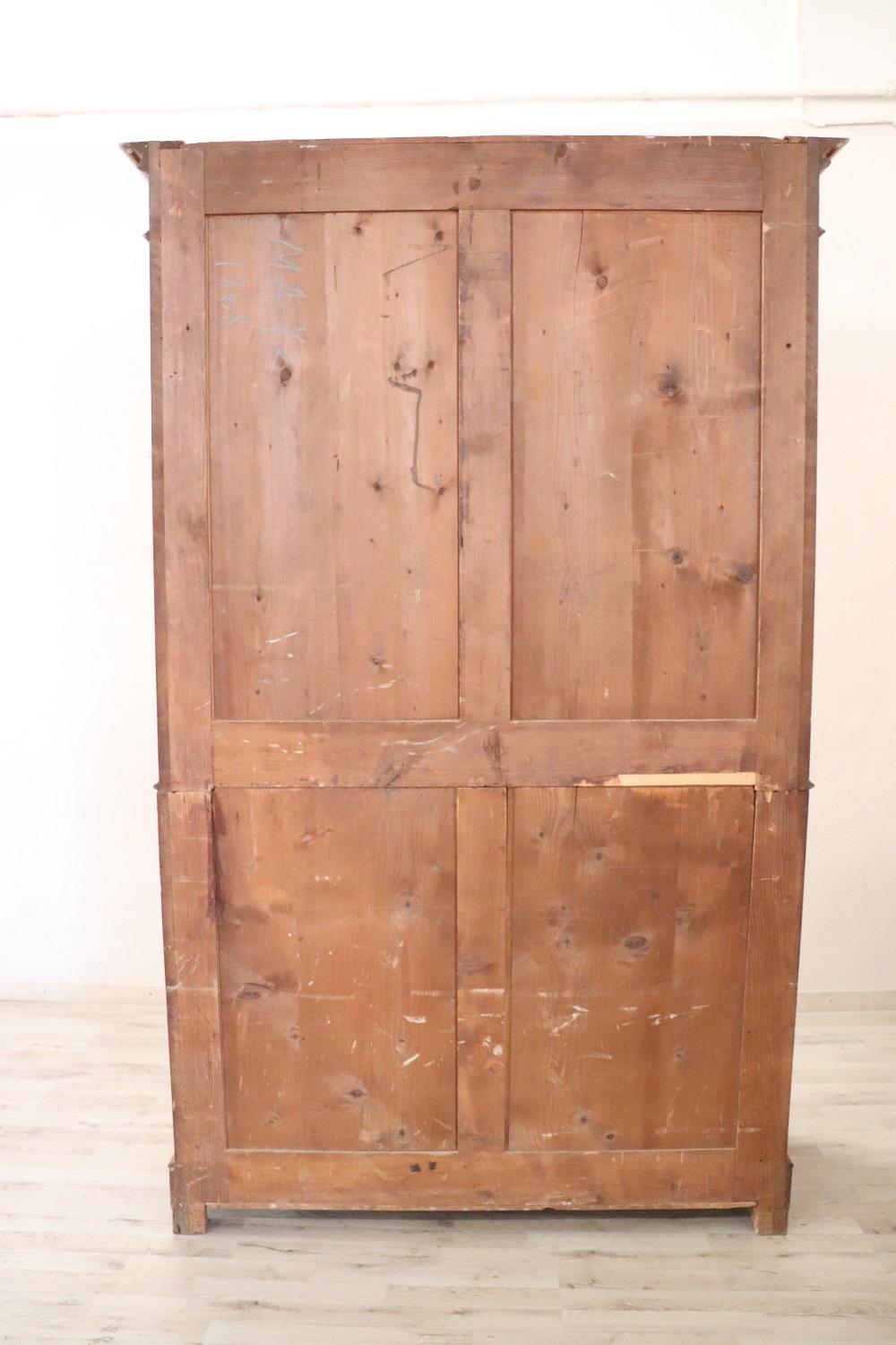 19th Century Walnut Antique Wardrobe with Writing Desk and Secret Compartments 4