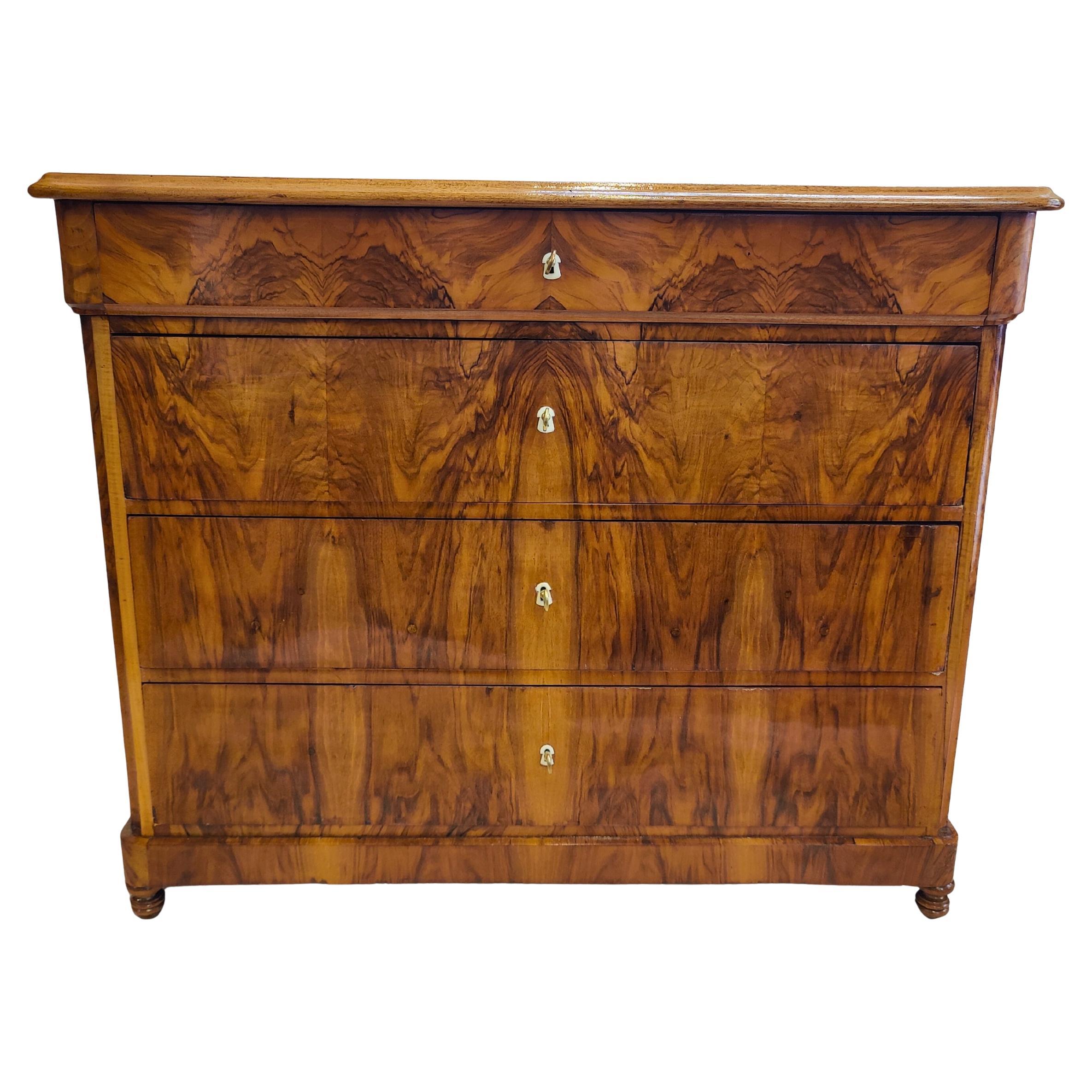 19th Century Walnut Biedermeier Chest of Drawers