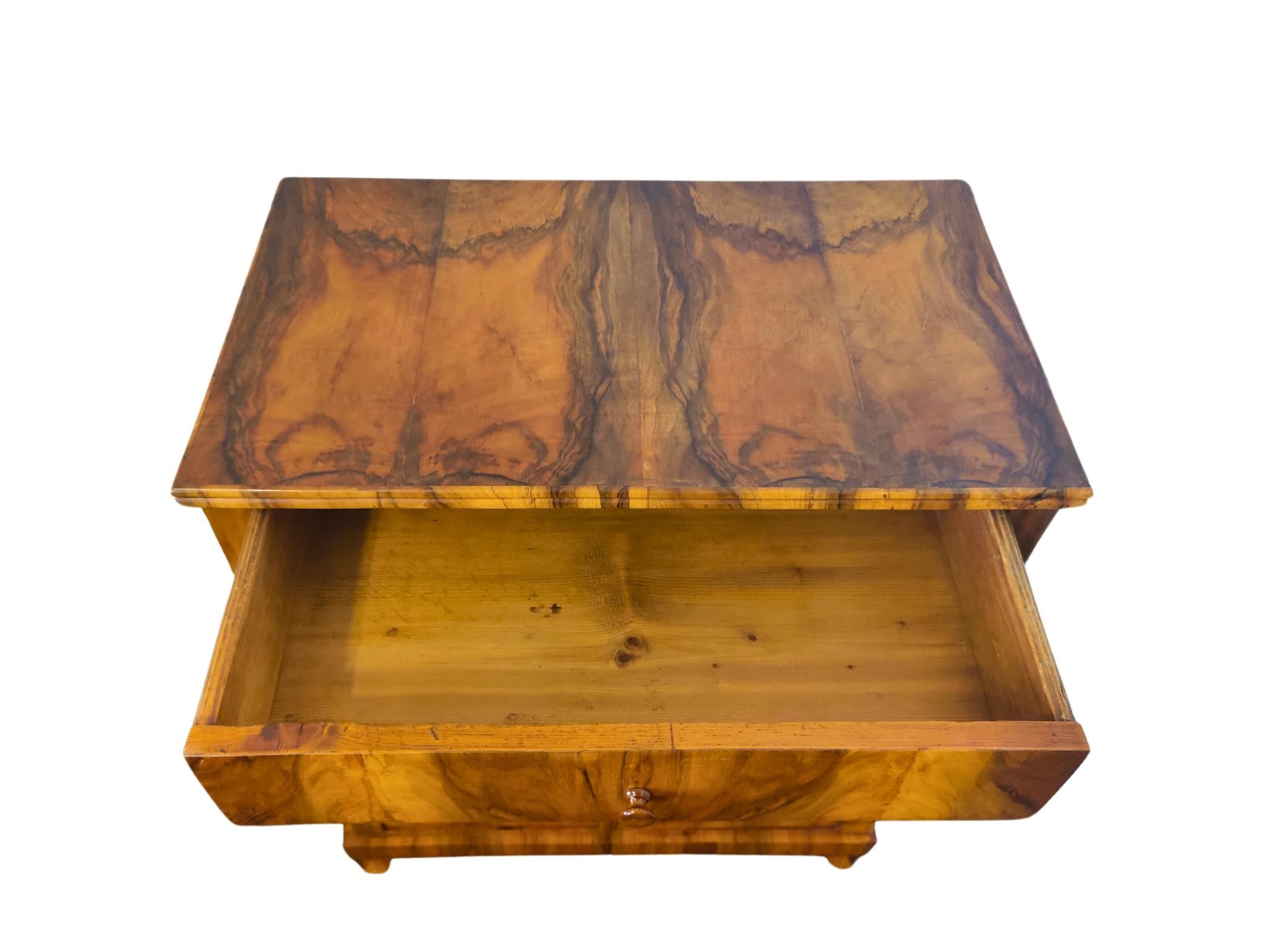 19th Century Walnut Biedermeier Half Cabinet 1