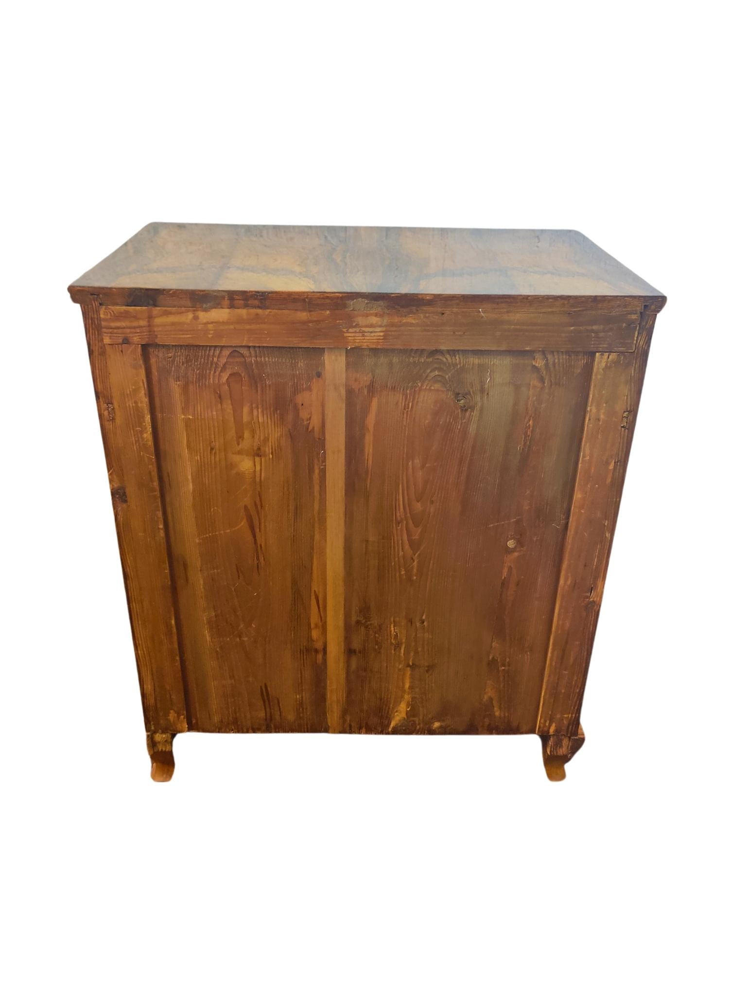 19th Century Walnut Biedermeier Half Cabinet 2