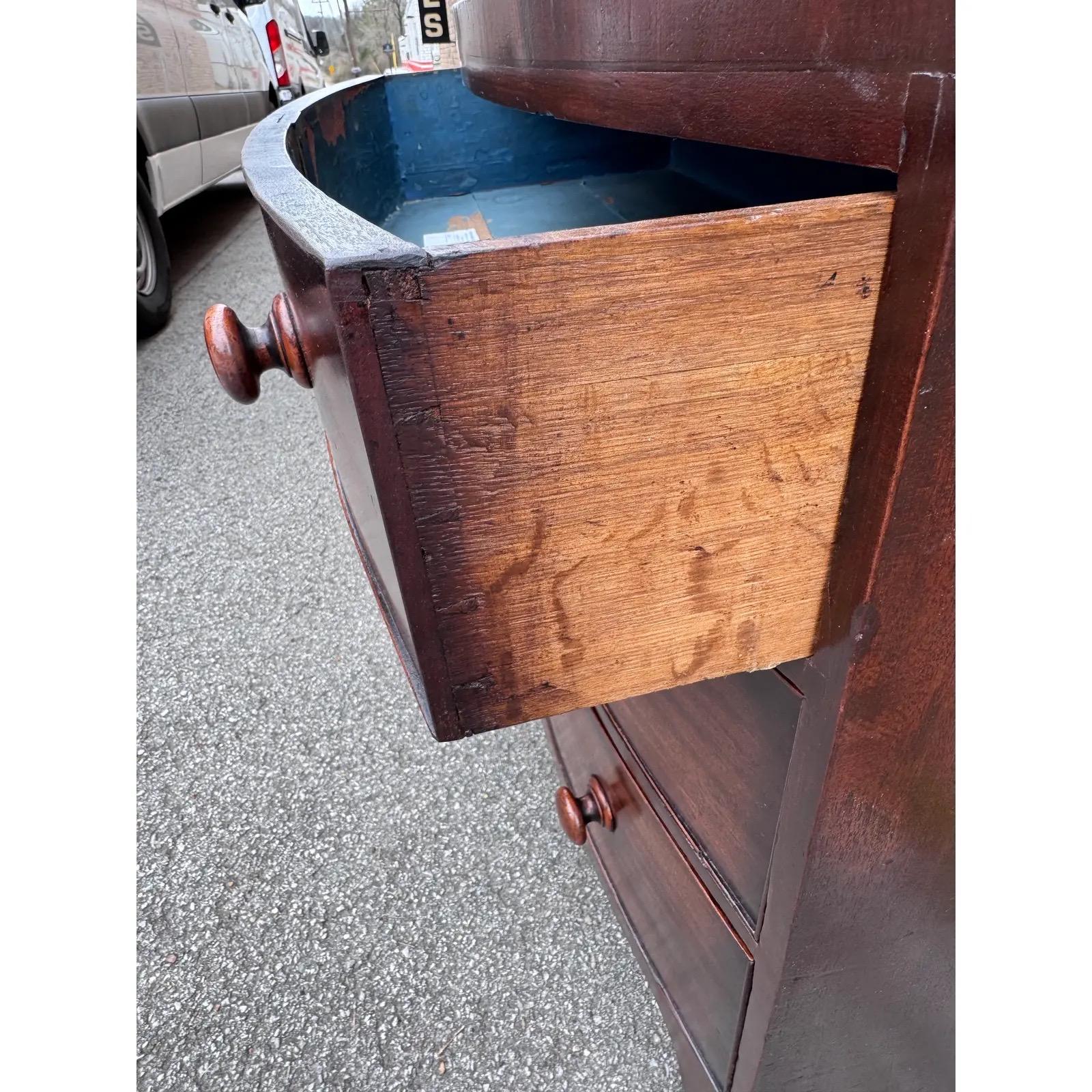 English 19th Century Walnut Bowfront Chest For Sale