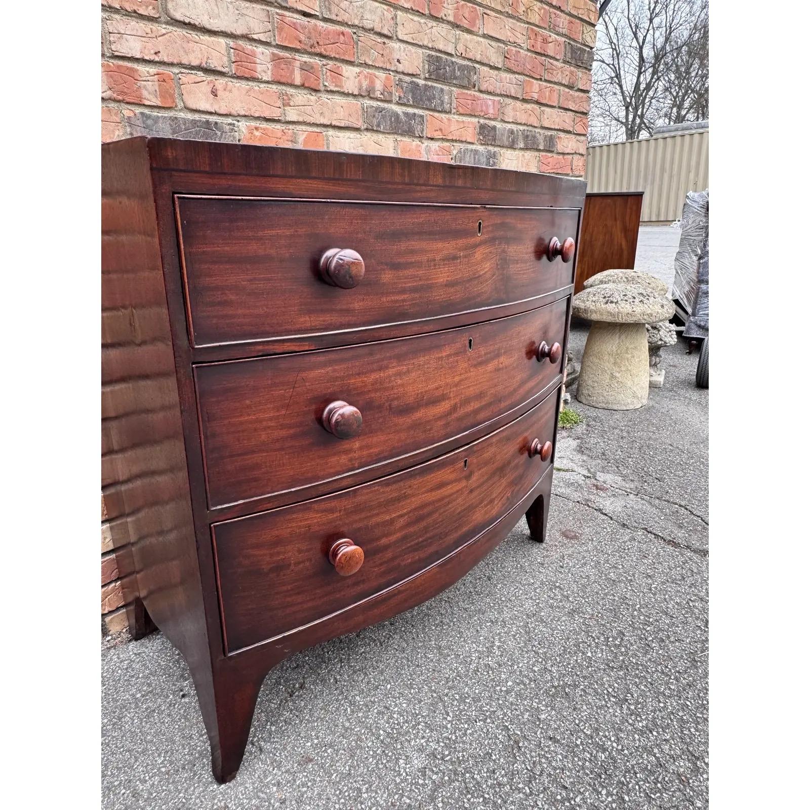 Late 19th Century 19th Century Walnut Bowfront Chest For Sale