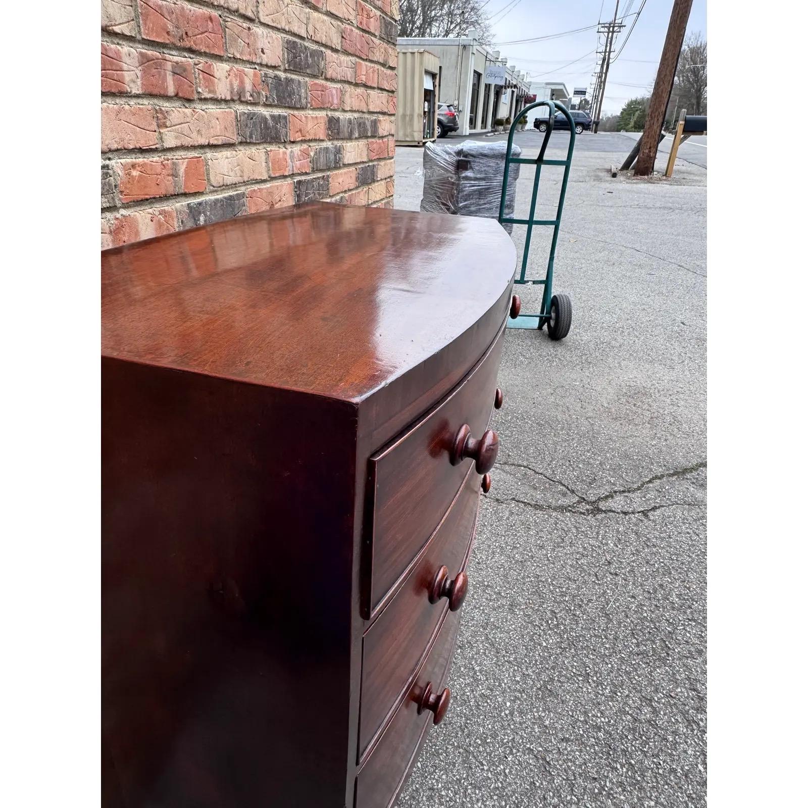 19th Century Walnut Bowfront Chest For Sale 1
