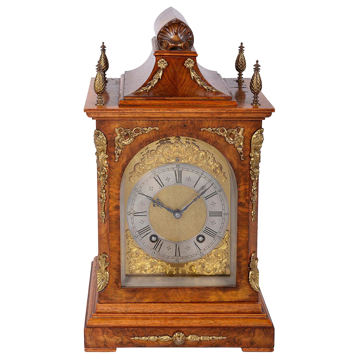 19th Century Walnut Bracket Clock
