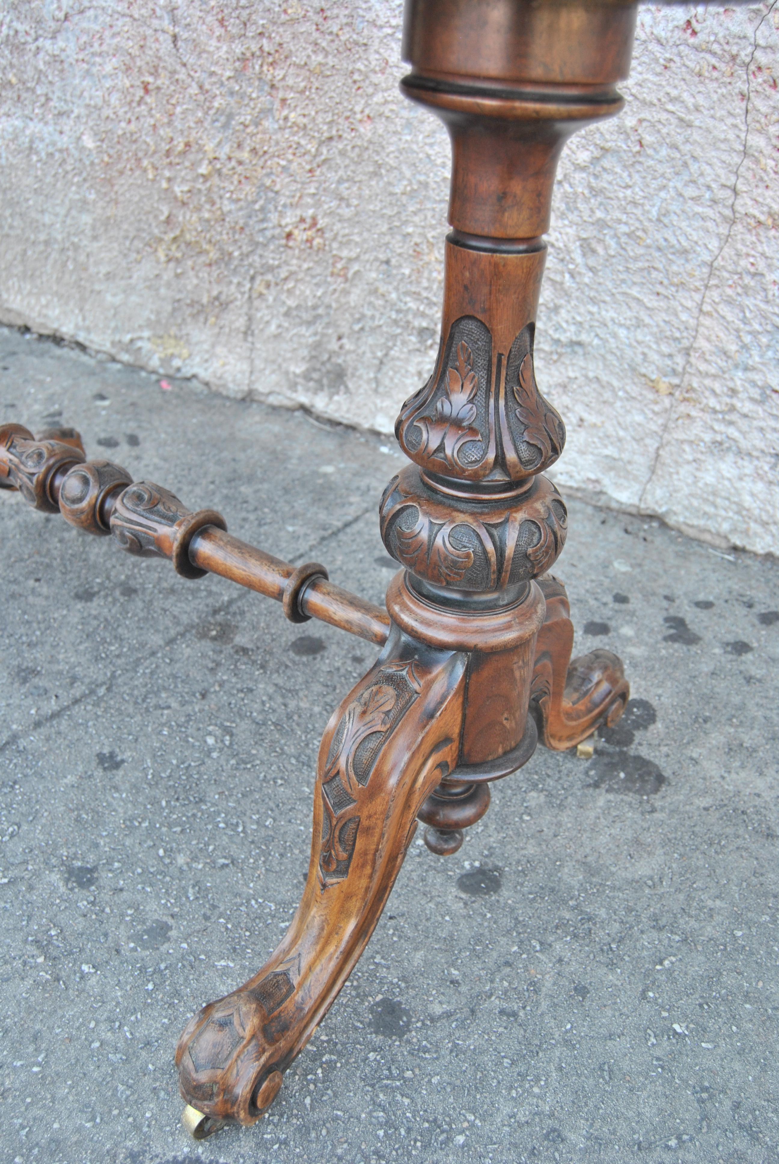 19th Century Walnut / Burr Walnut English Game / Card Table For Sale 3