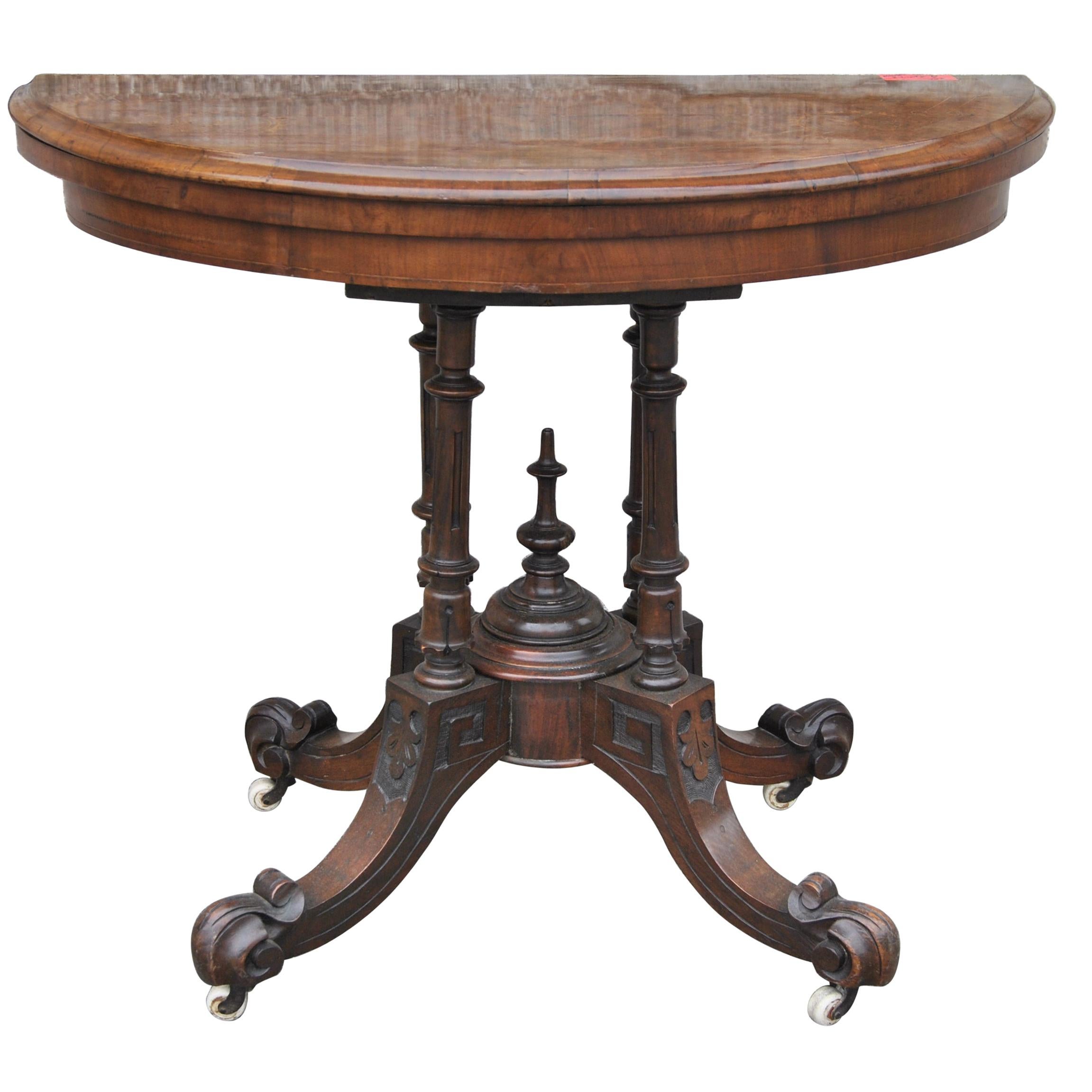 19th Century Walnut / Burr Walnut English Game / Card Table