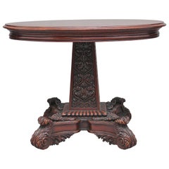 19th Century Walnut Carved Occasional Table