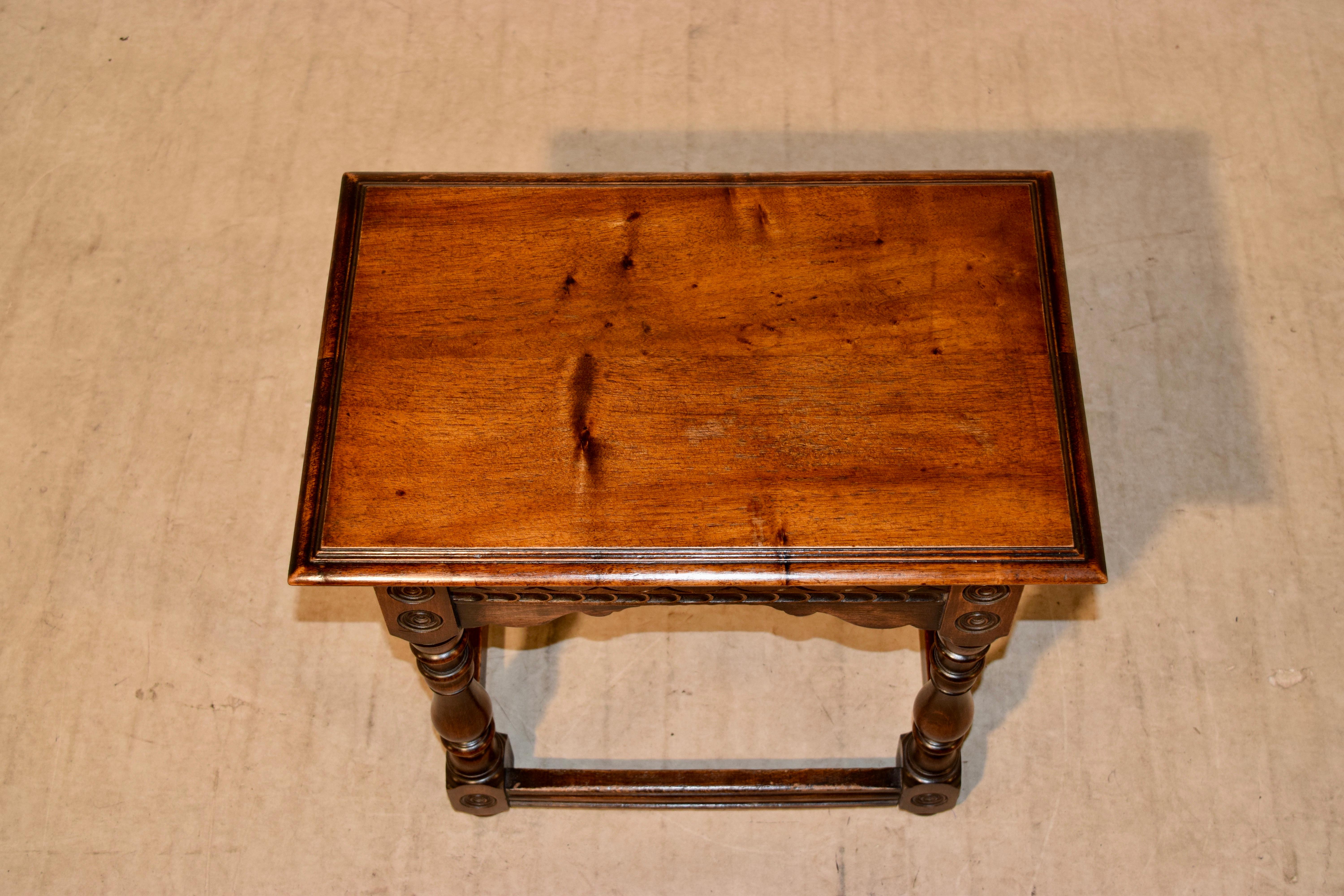 19th Century Walnut Carved Stool In Good Condition In High Point, NC