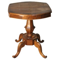 19th Century Center Table circa 1820, walnut center table, carved wood table