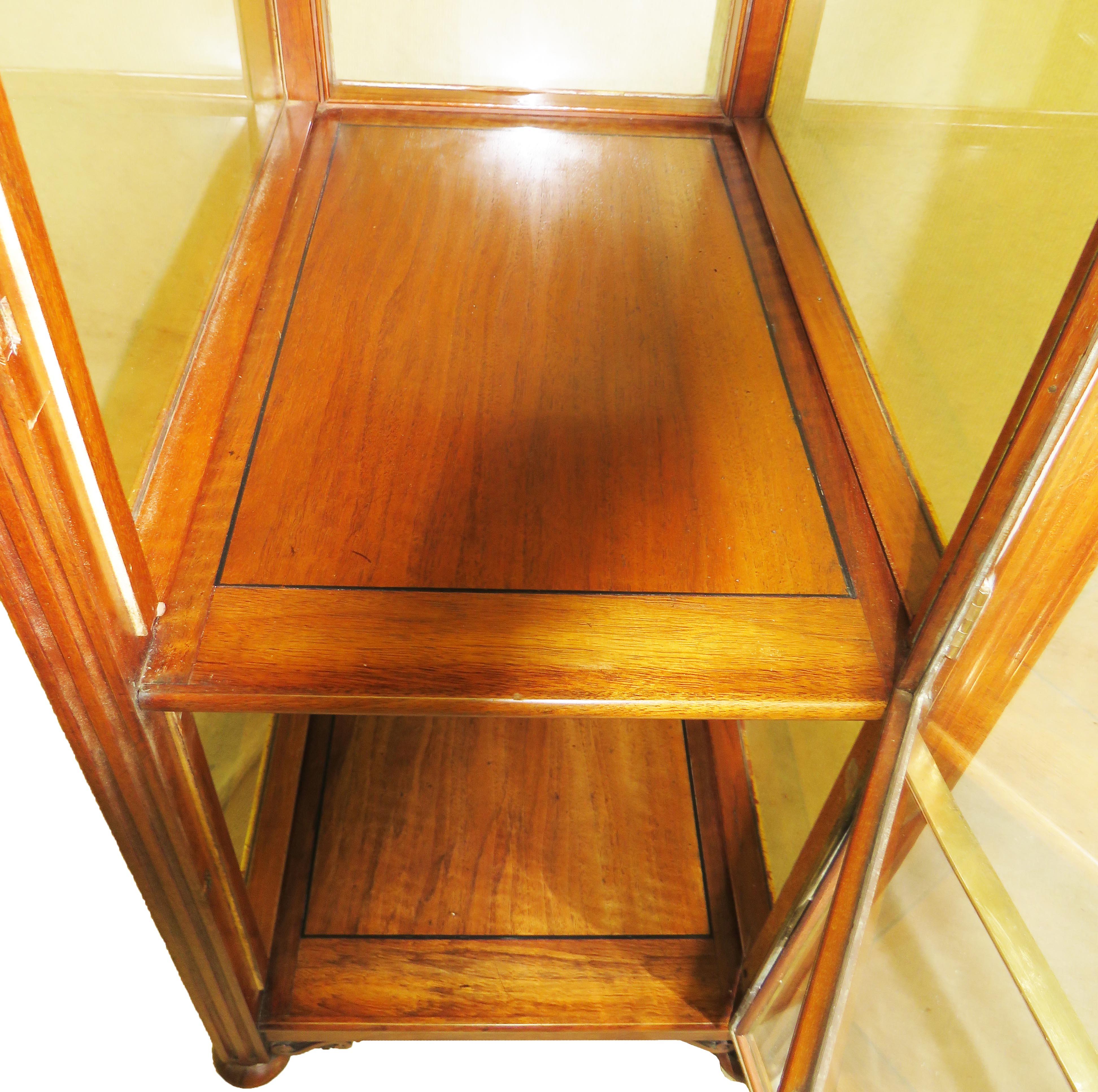 19th Century Walnut Central Standing Display Cabinet 2