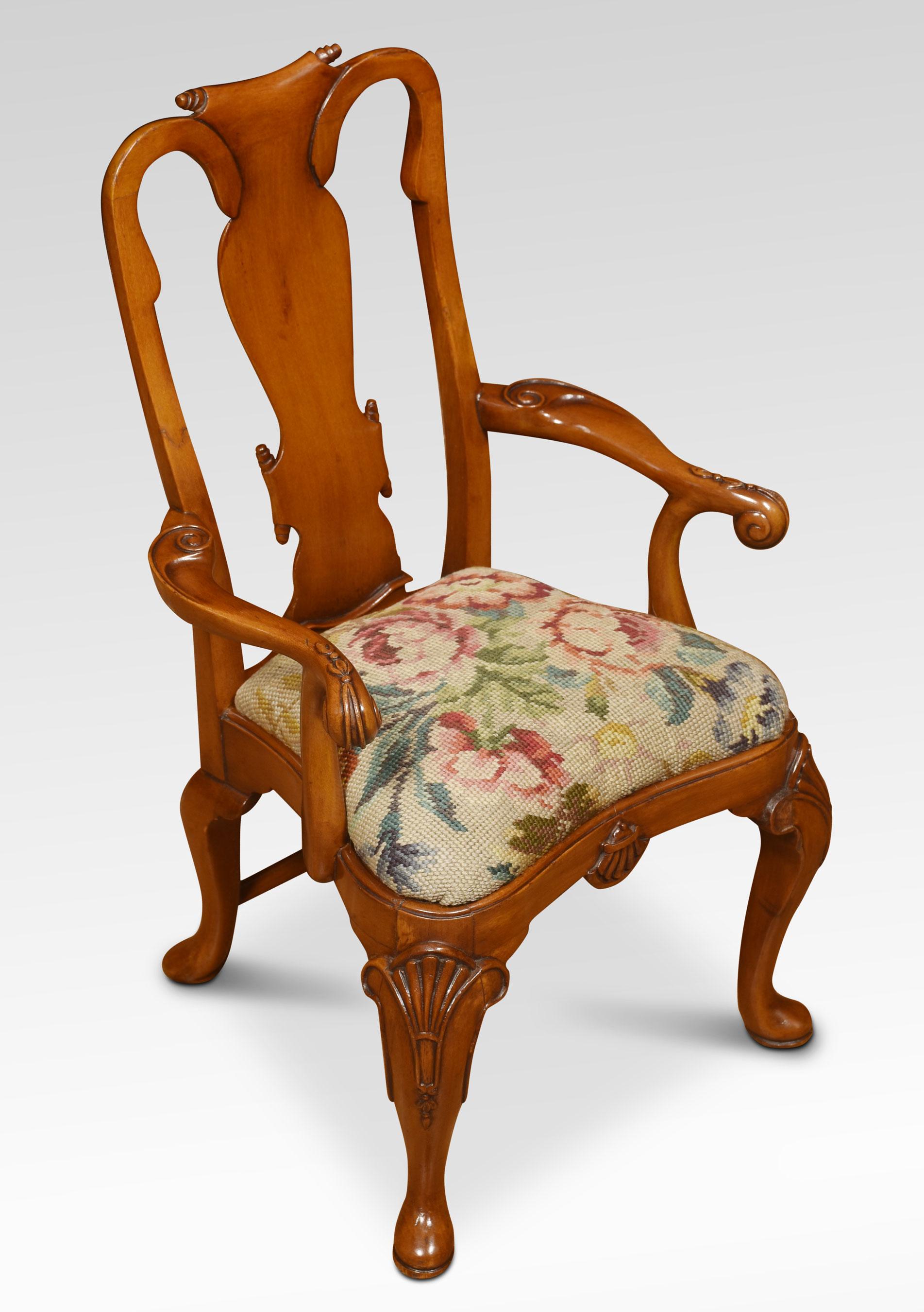 19th Century Walnut Childs Armchair For Sale 1