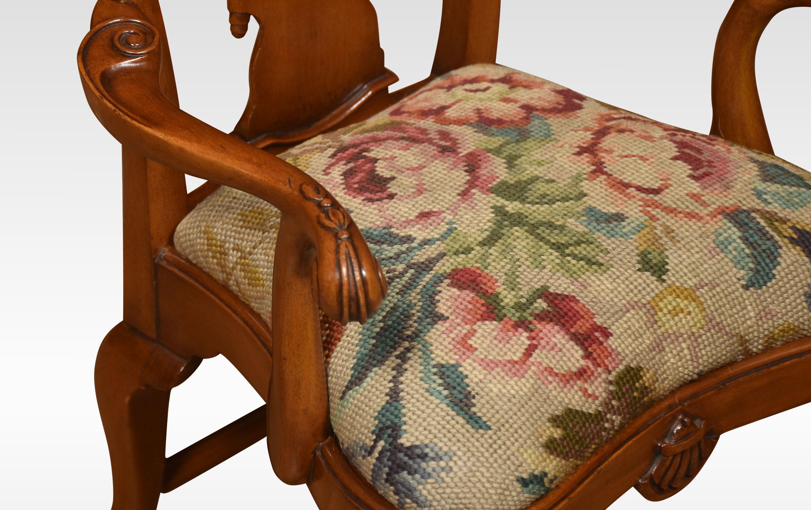 19th Century Walnut Childs Armchair For Sale 2