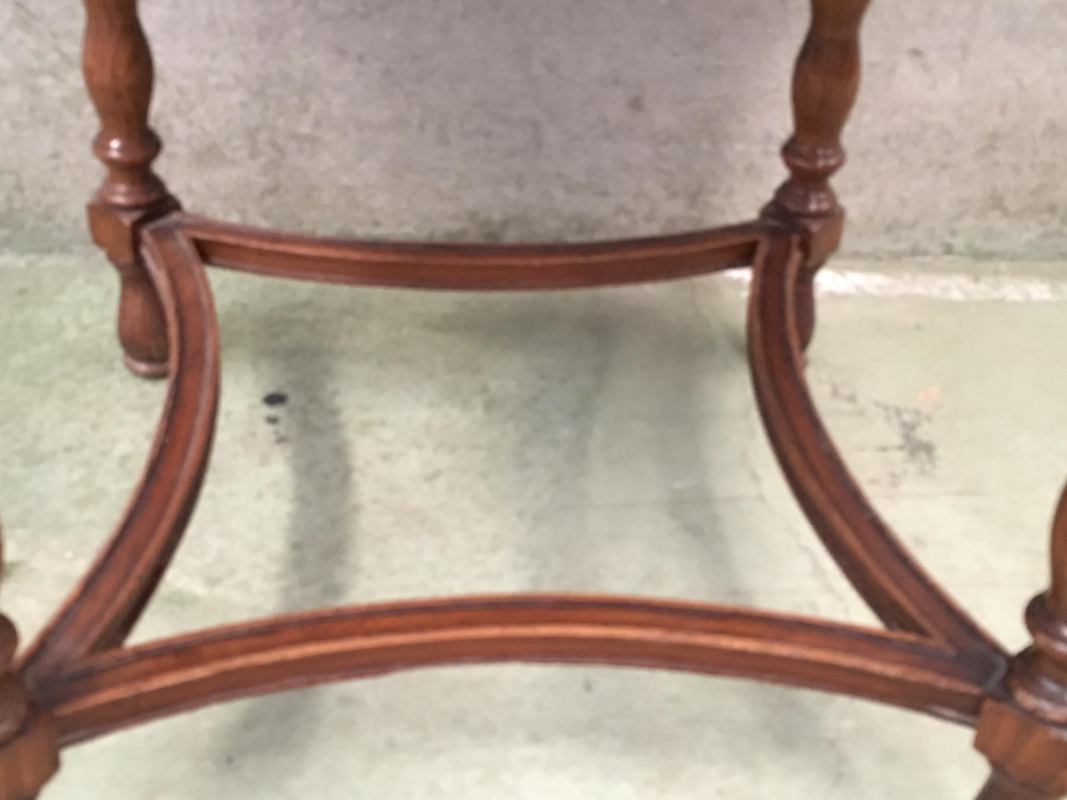 19th Century Walnut Coffee Table with Carved Legs and Glass Top 3