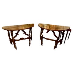 19th Century Walnut Consoles from Tuscany