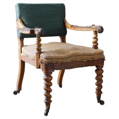 Antique 19th Century Walnut Desk Chair by Hindley & Sons