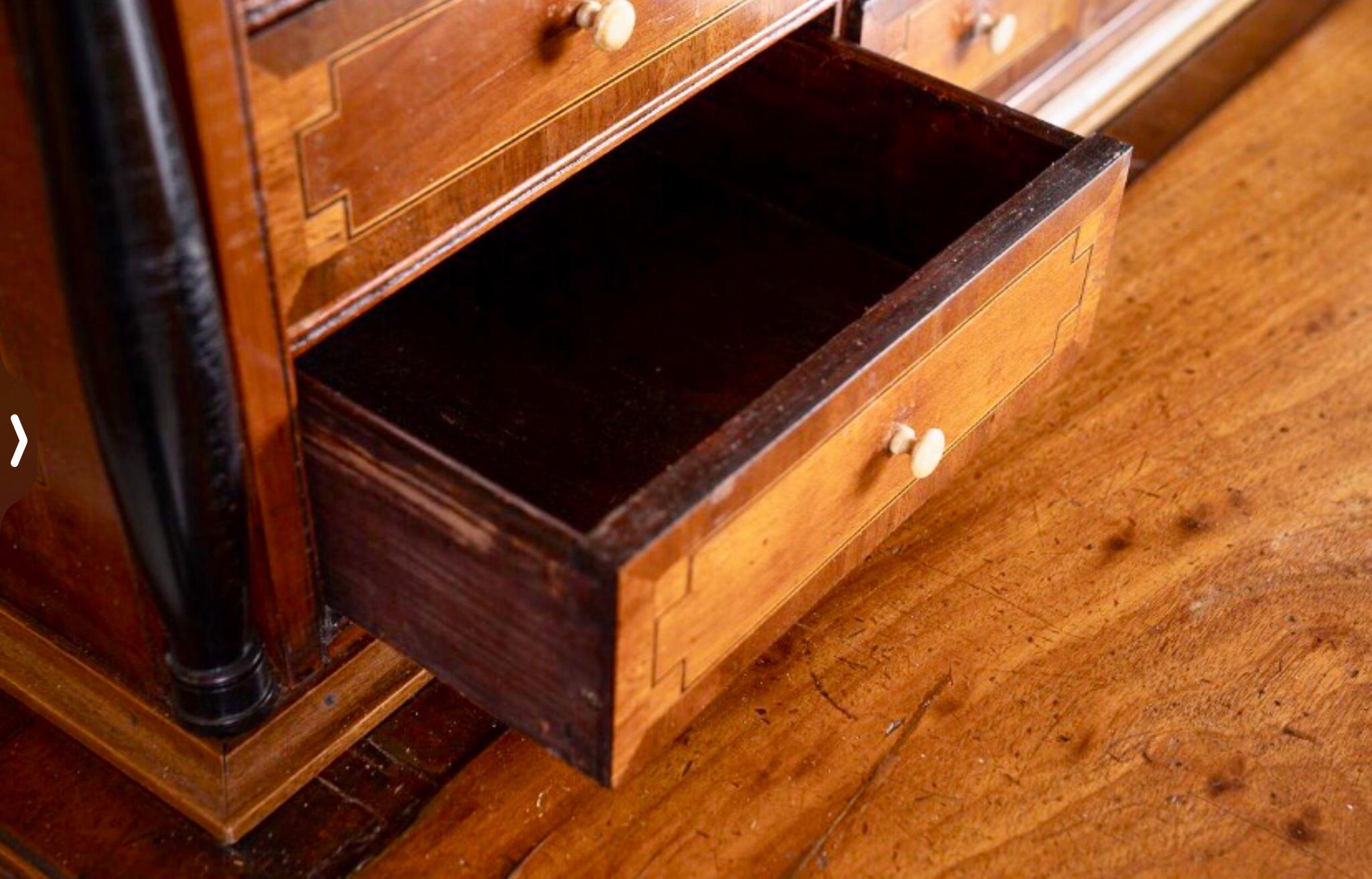 Inlay 19th Century Walnut Desk