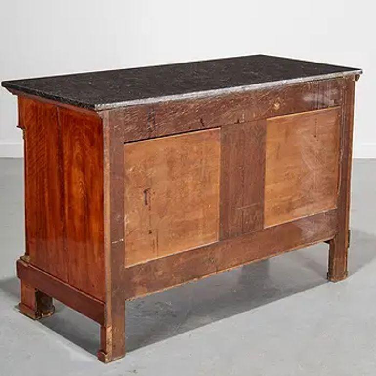 19th Century Walnut Empire Commode with Black Fossil Top In Good Condition For Sale In Dallas, TX