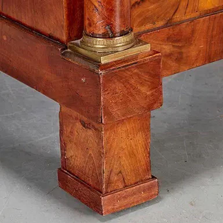 19th Century Walnut Empire Commode with Black Fossil Top For Sale 2