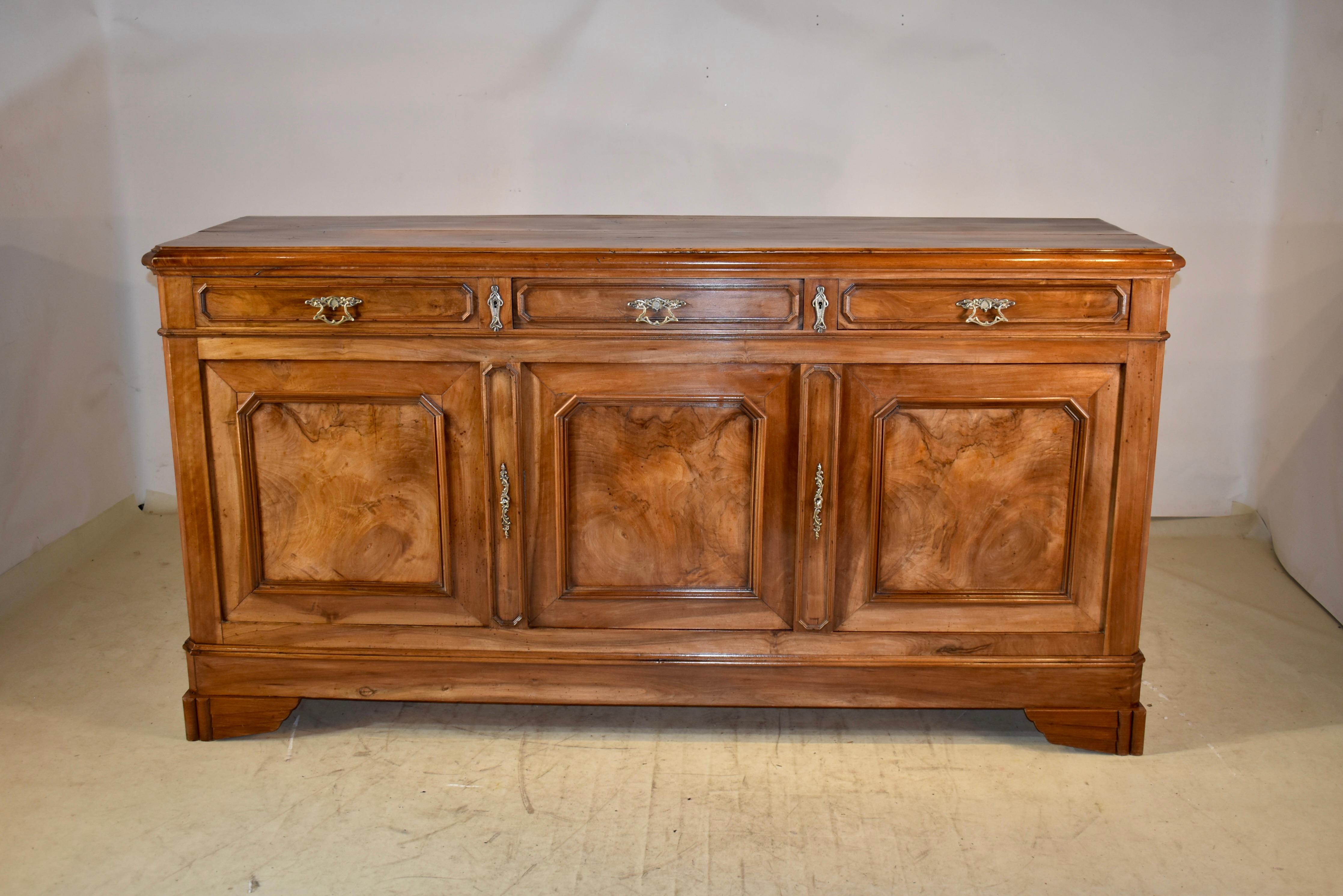 Louis Philippe 19th Century Walnut Enfilade from France For Sale
