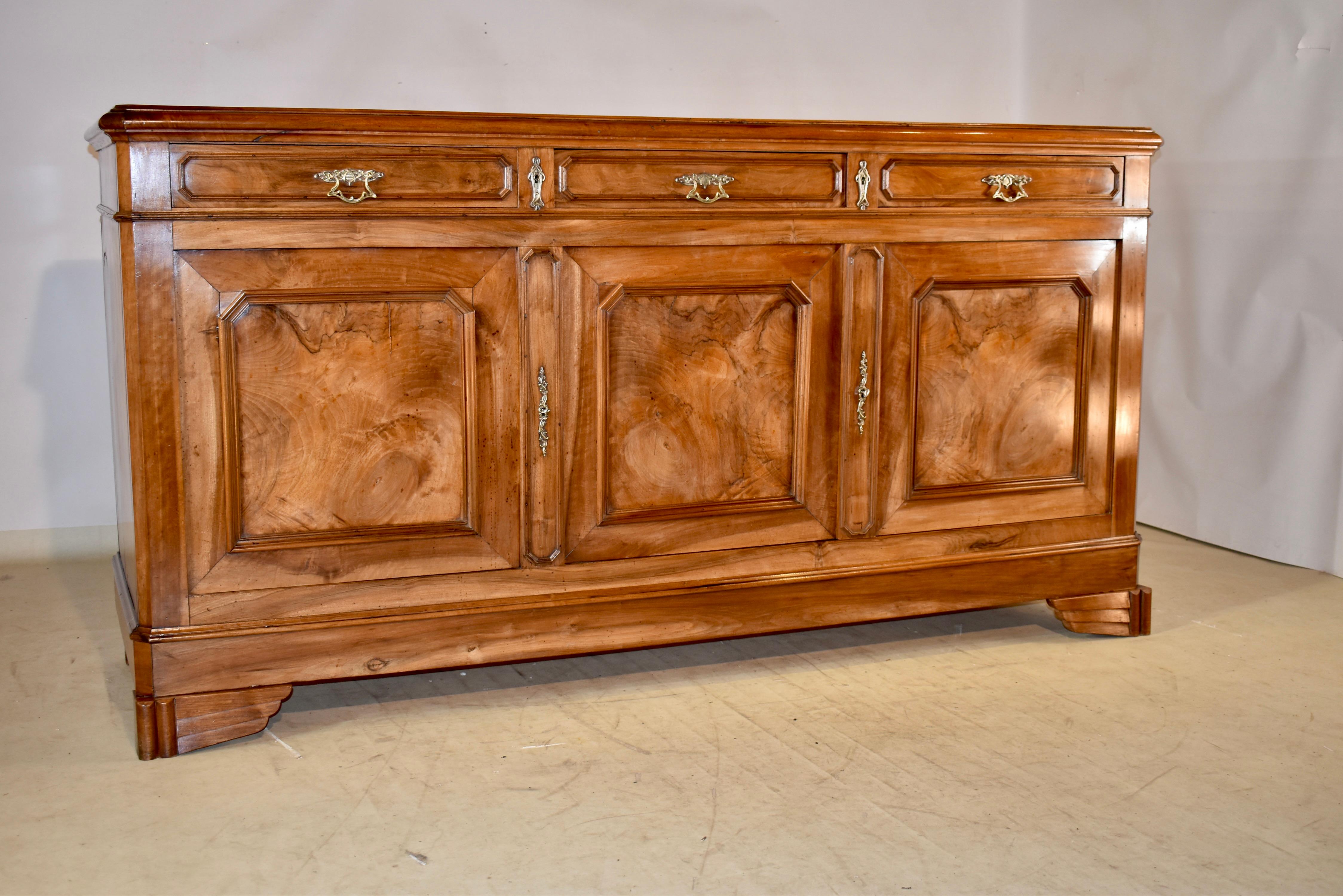 French 19th Century Walnut Enfilade from France For Sale