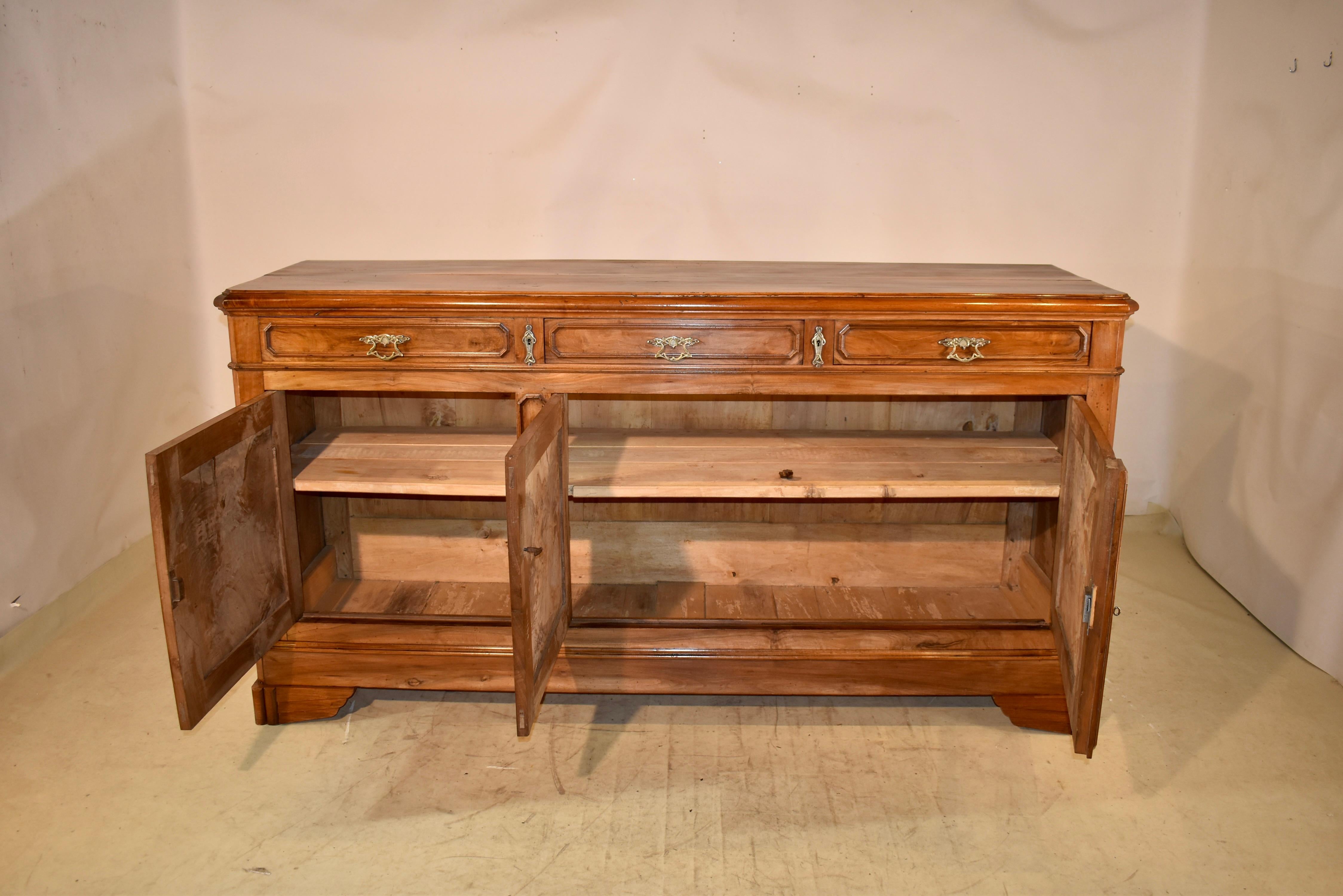 19th Century Walnut Enfilade from France For Sale 4
