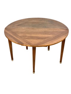 Table de salle à manger ou console pliante en noyer du XIXe siècle