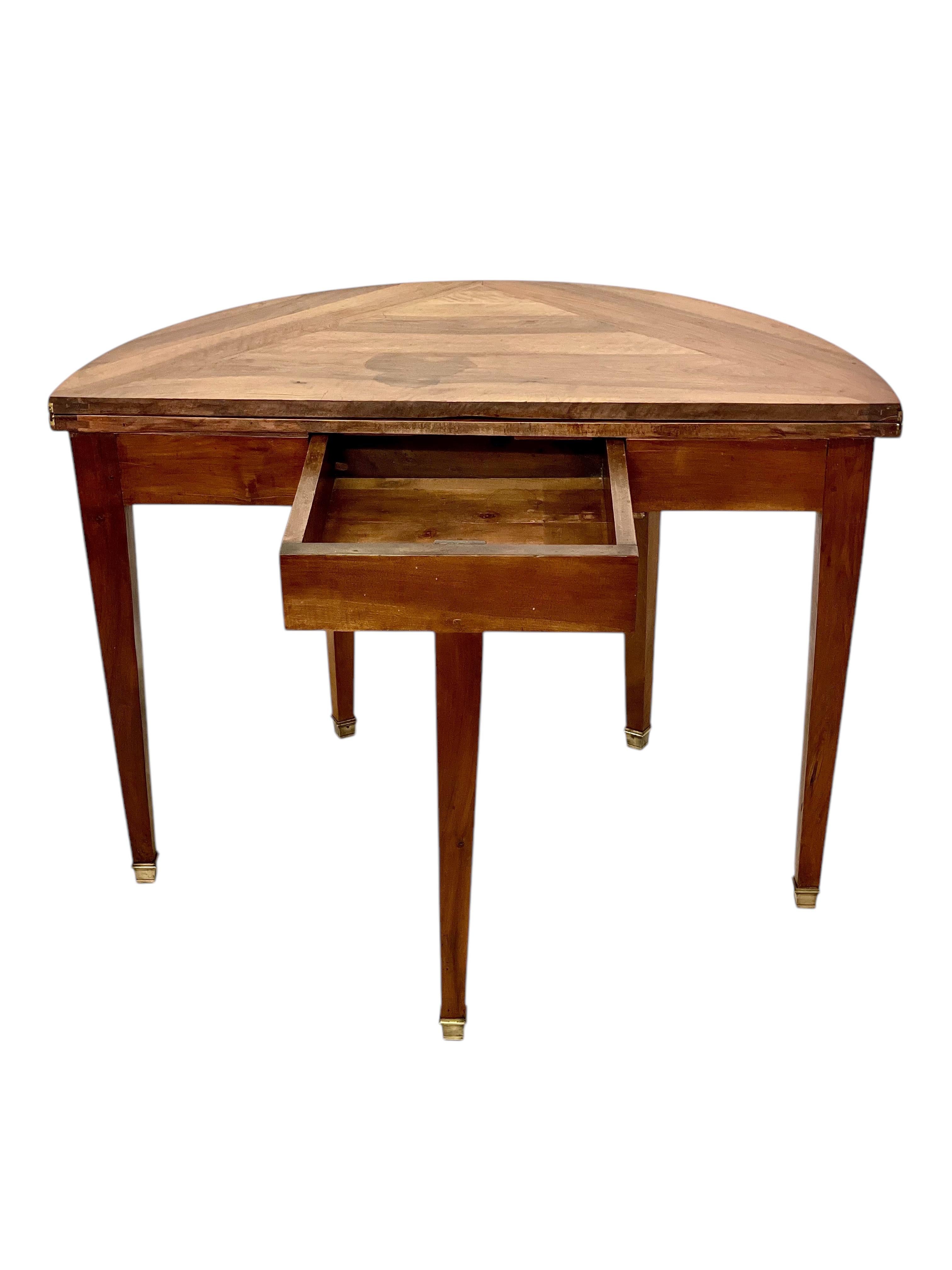 Bronze 19th Century Walnut Folding Dining or Console Table For Sale