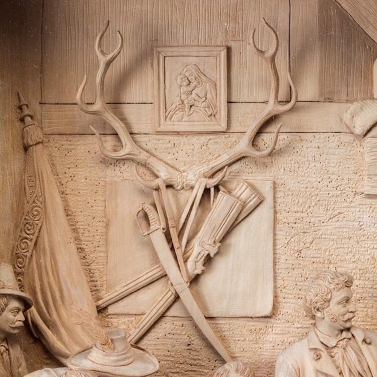 19th Century Walnut-Framed Tyrolean Lime-Wood Carving 8